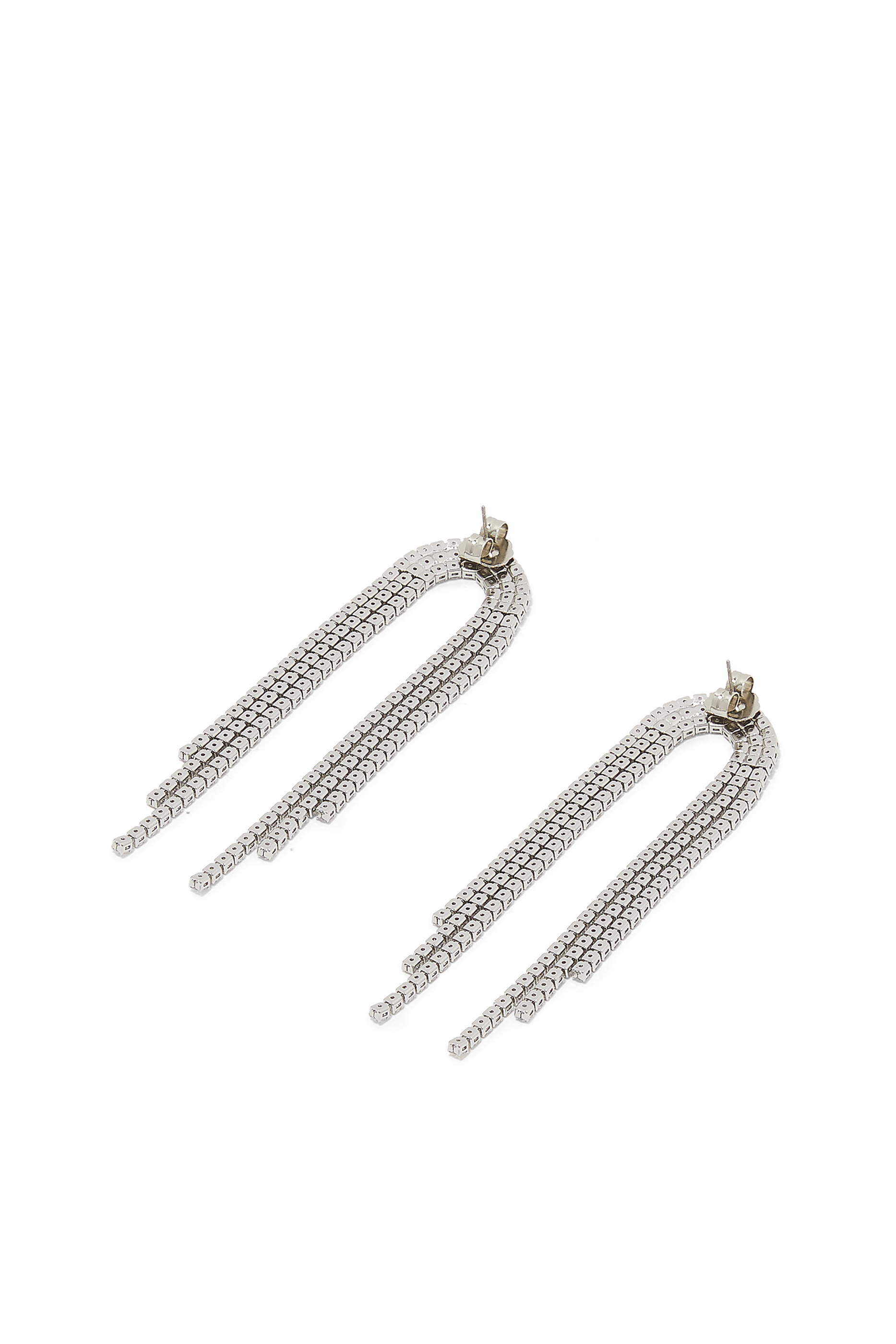 Arch Fringe Earrings, Plated Brass & Cubic Zirconia
