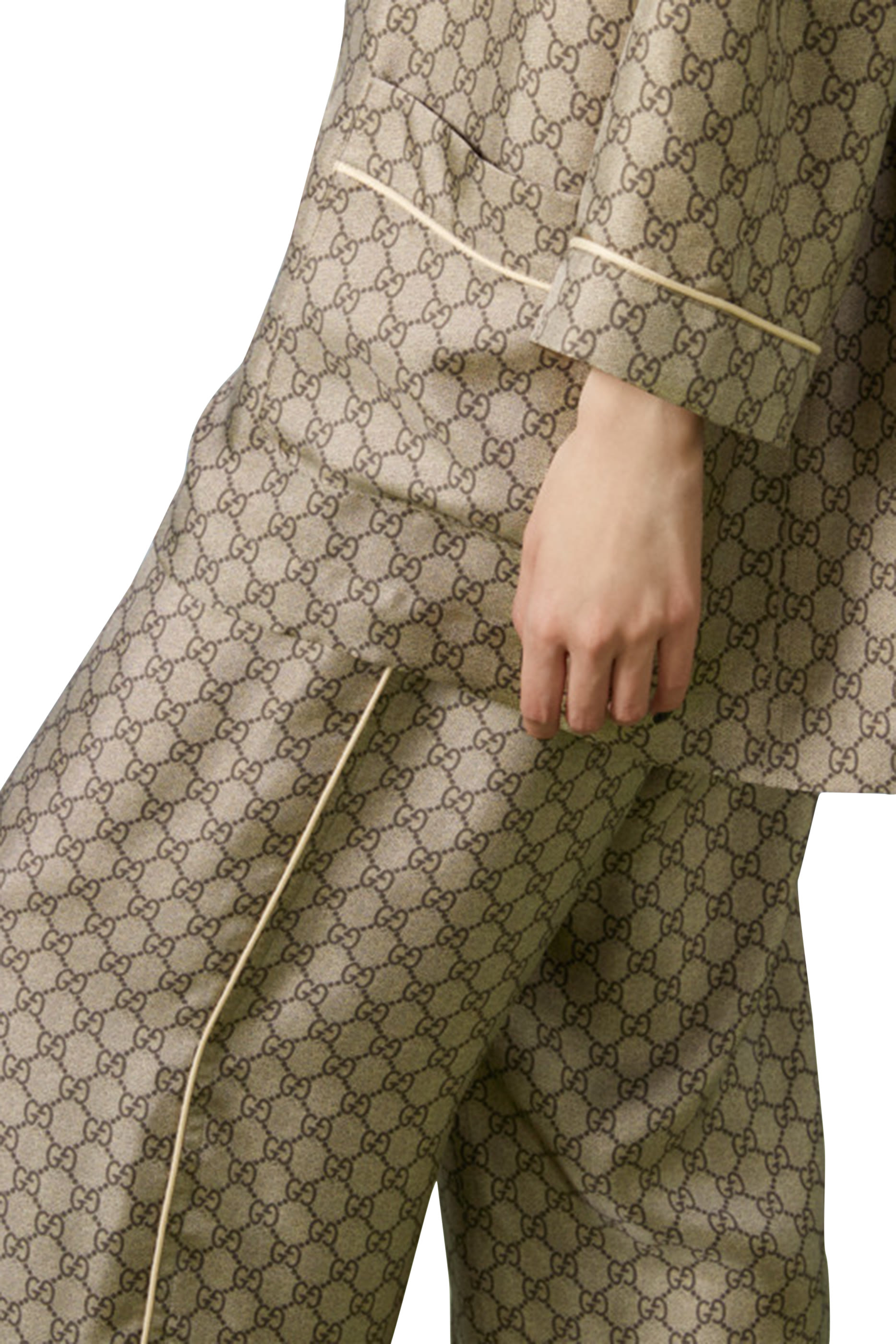  GG Supreme Print Silk Pants  