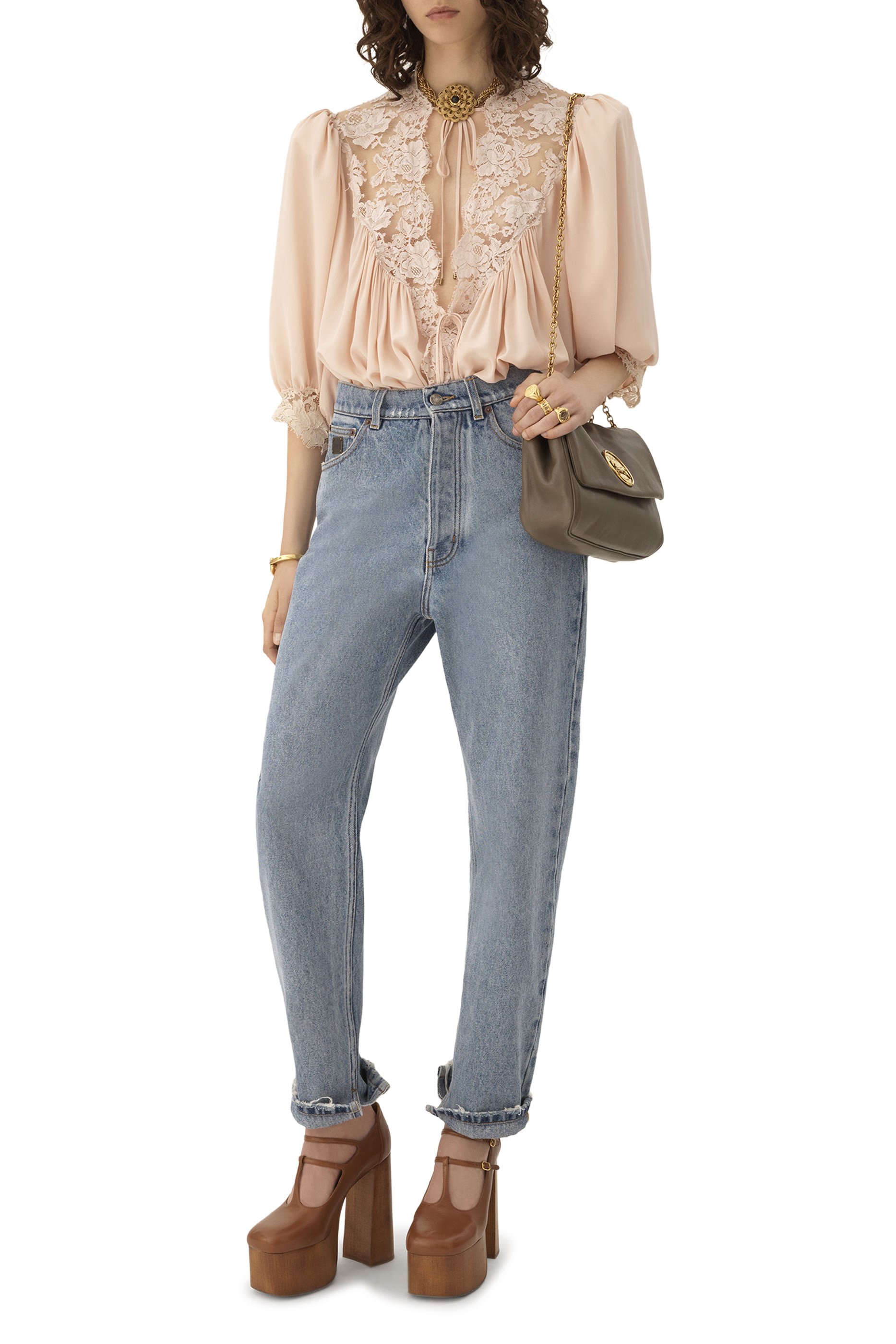 High-Rise Tapered Denim Jeans