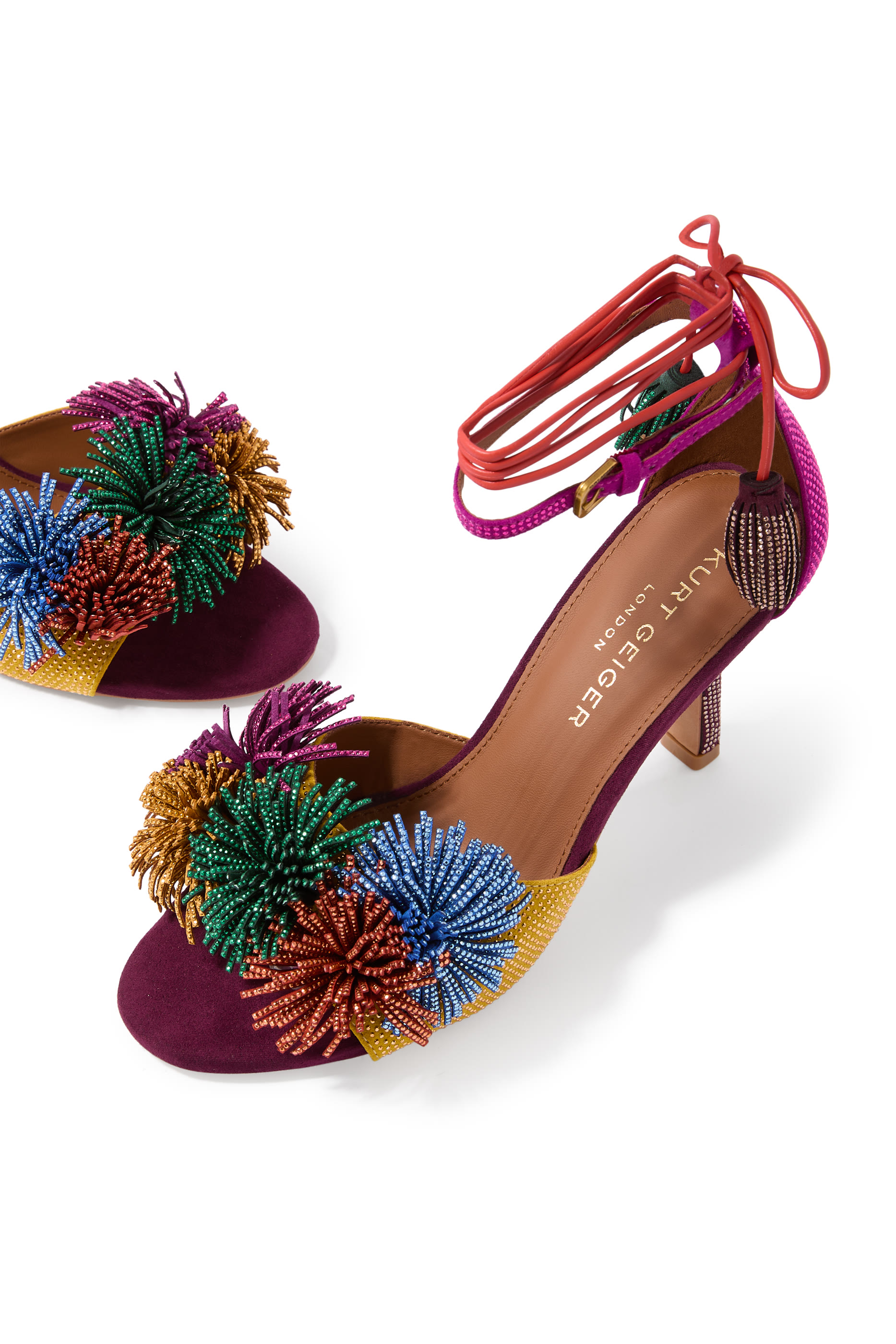 Pom Pom 70 Ankle Tie Sandals