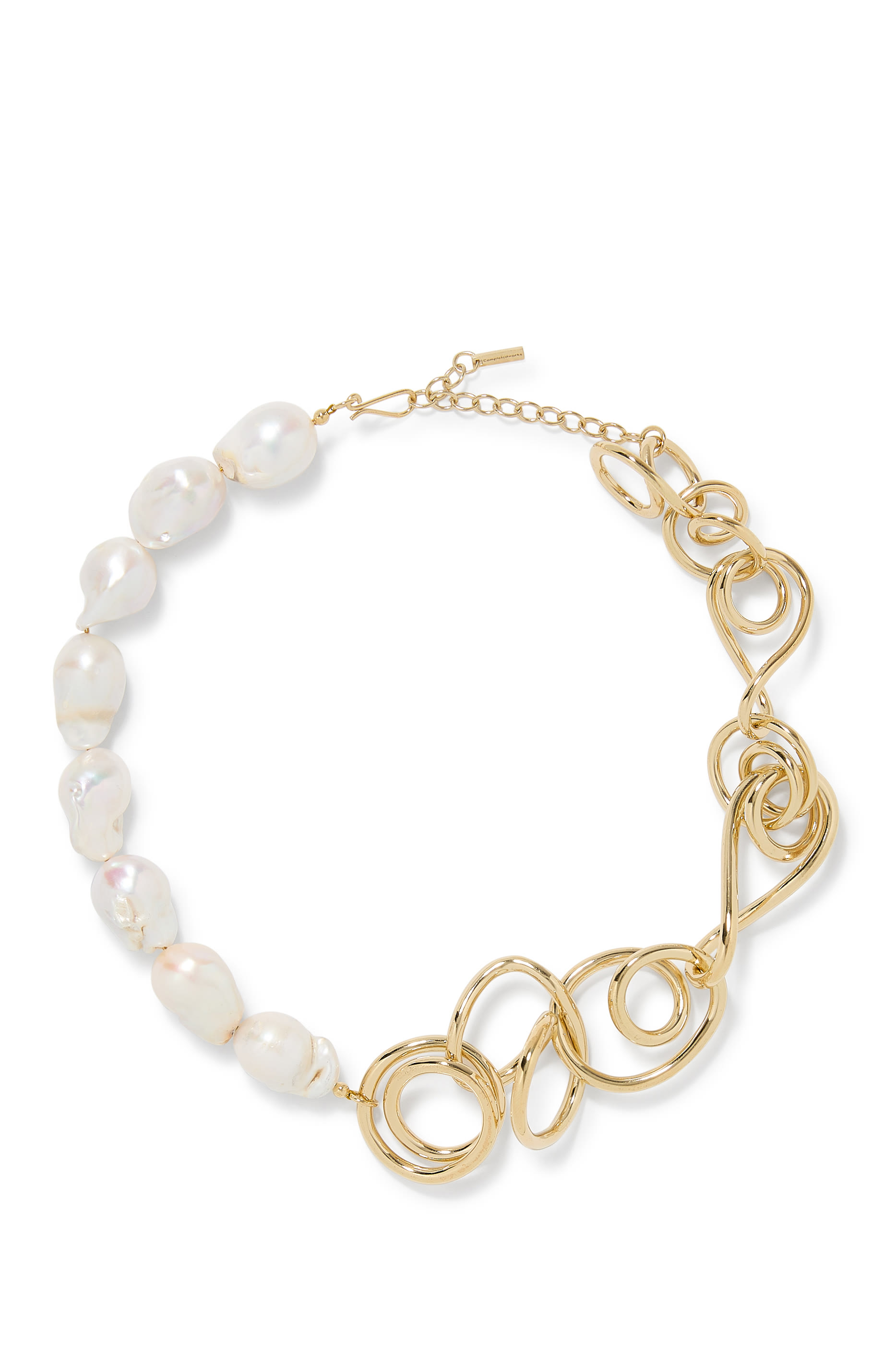 Who's in Charge? Necklace, 14K Yellow Gold Plated Brass & Pearls