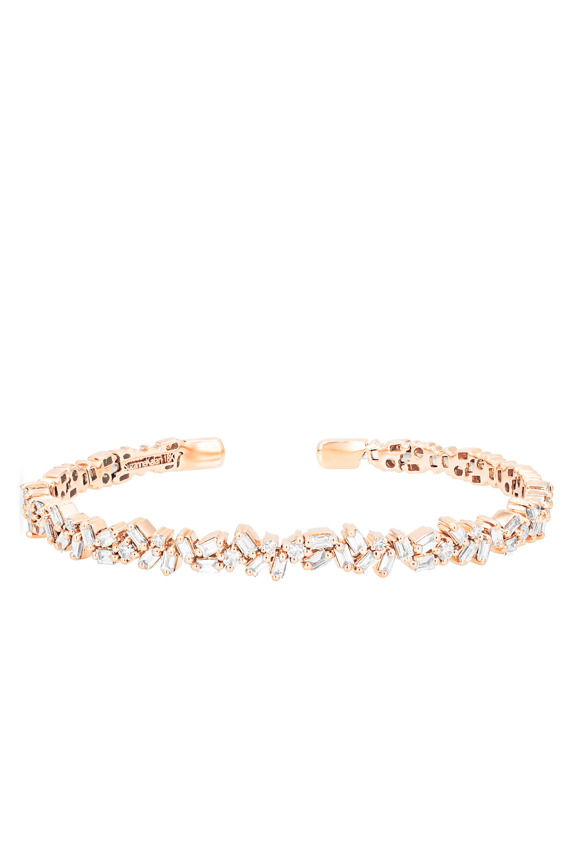 18k Rose Gold Baguette Diamond Bangle