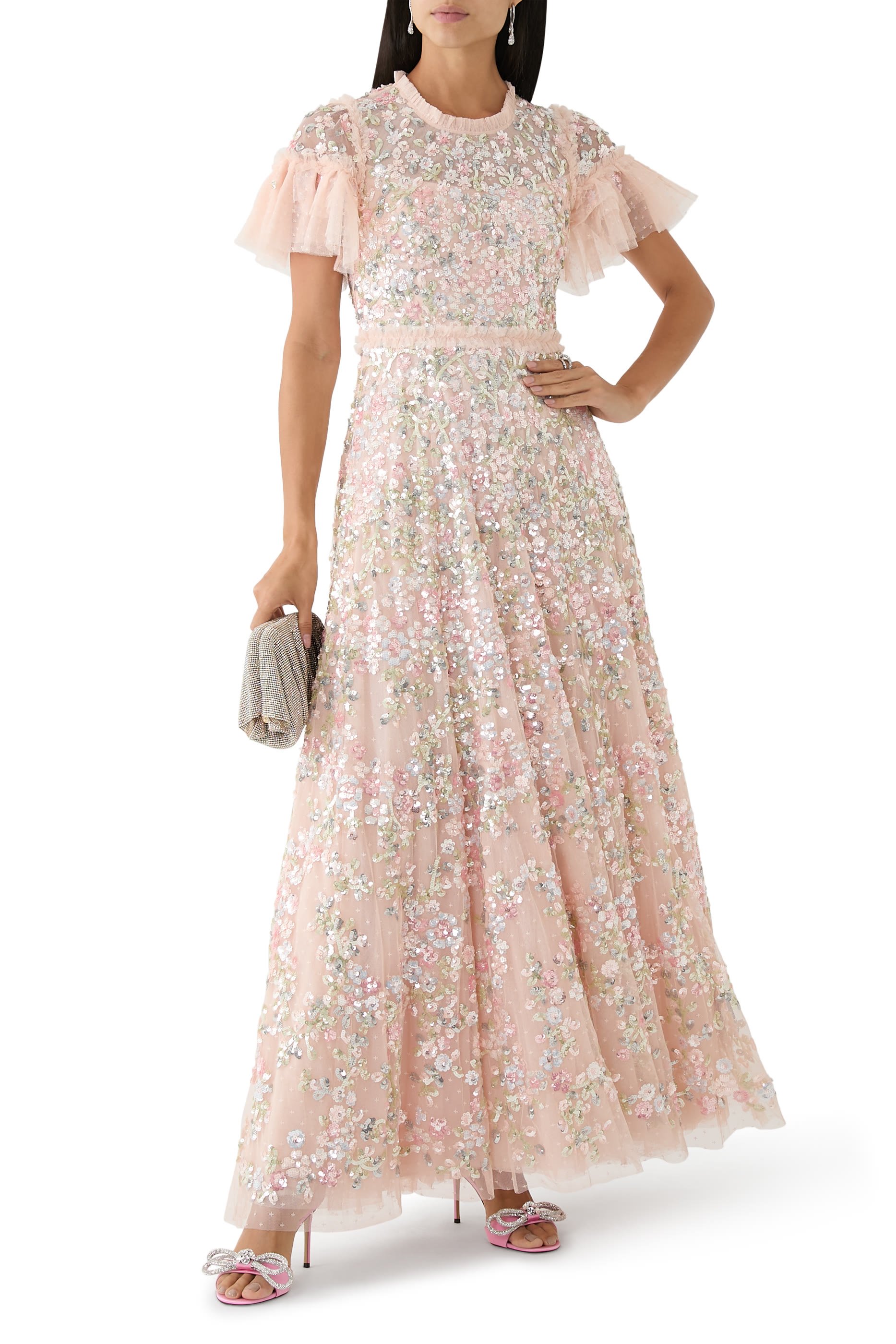 Dream Garland Gloss Round Neck Gown