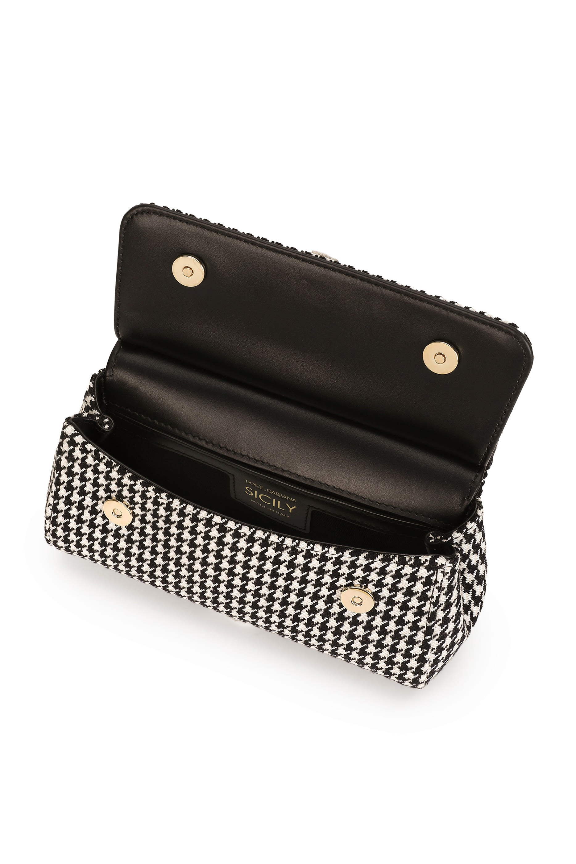Small Sicily Houndstooth Fabric Handbag