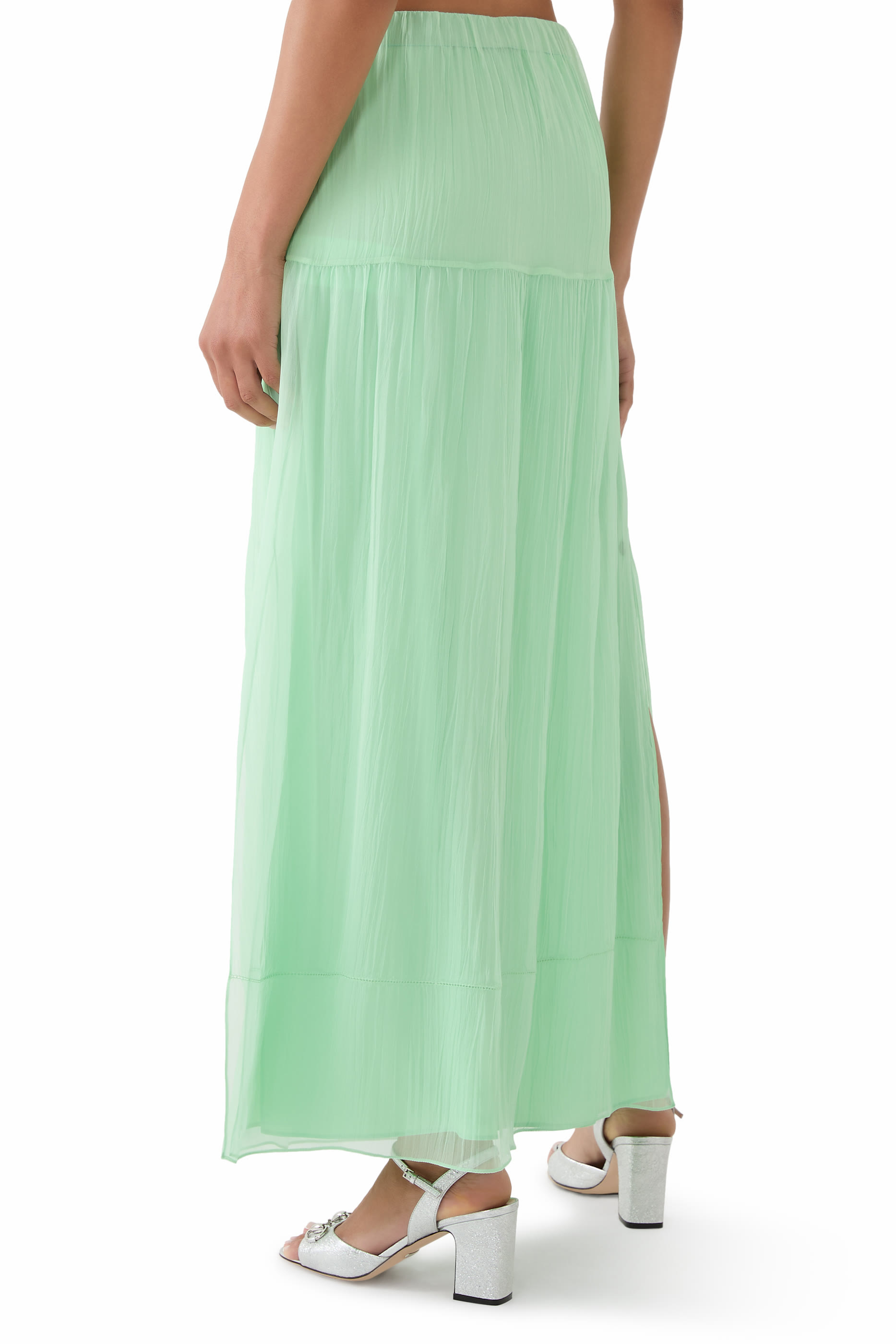 Silk Chiffon Creponne Skirt