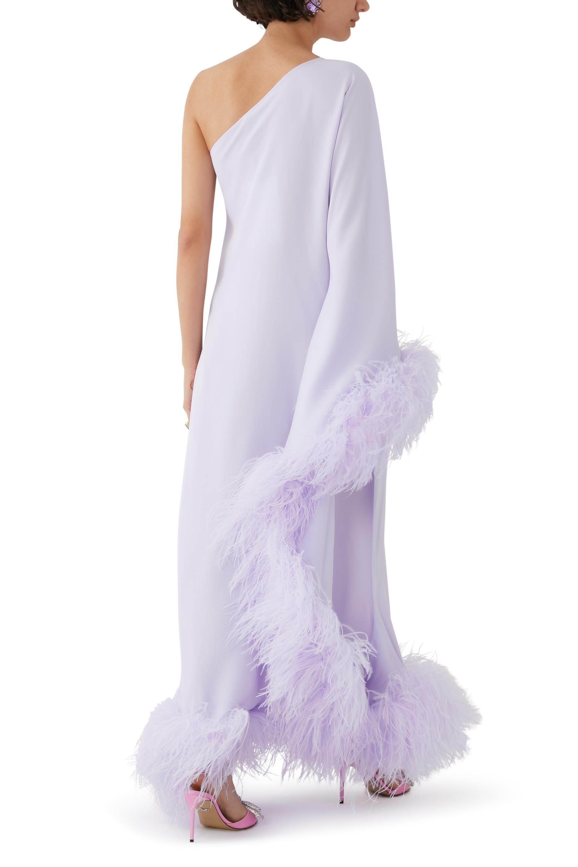 Ubud Feather-Trim Gown