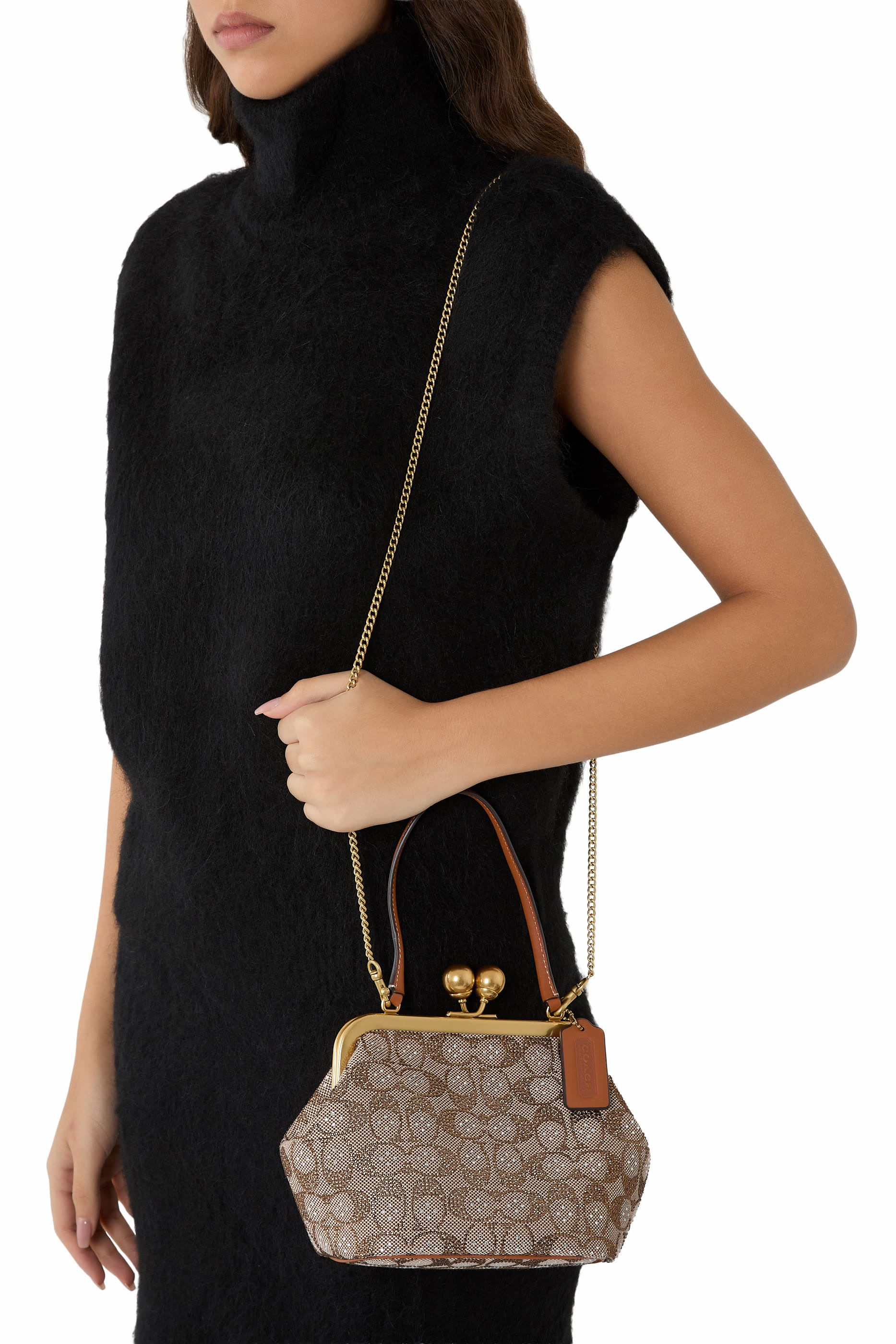 Kisslock Frame Bag 16 in Crystal Signature Jacquard