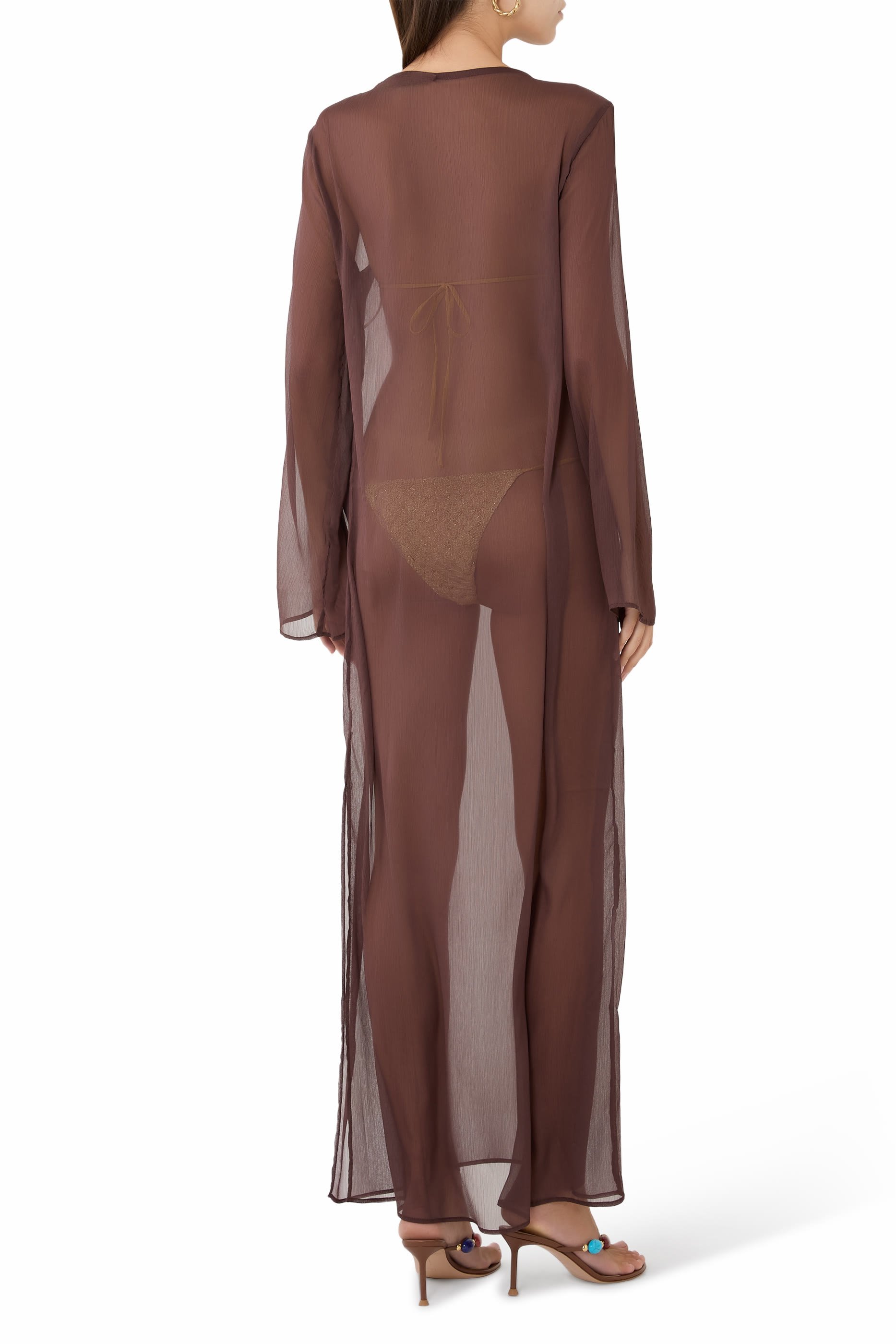 Moon Maxi Sheer Long-Sleeve Dress