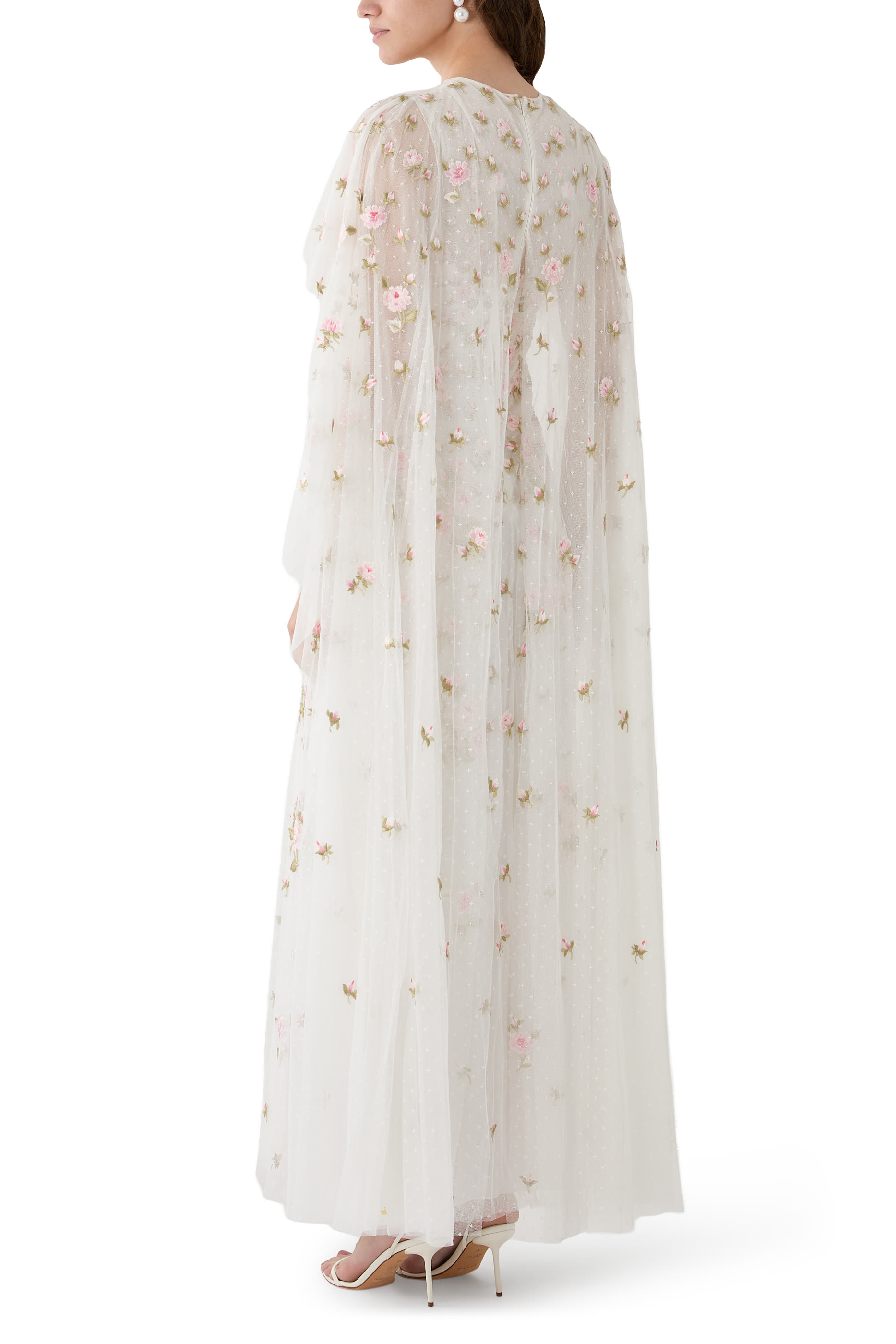 Rose Bloom Cape Gown