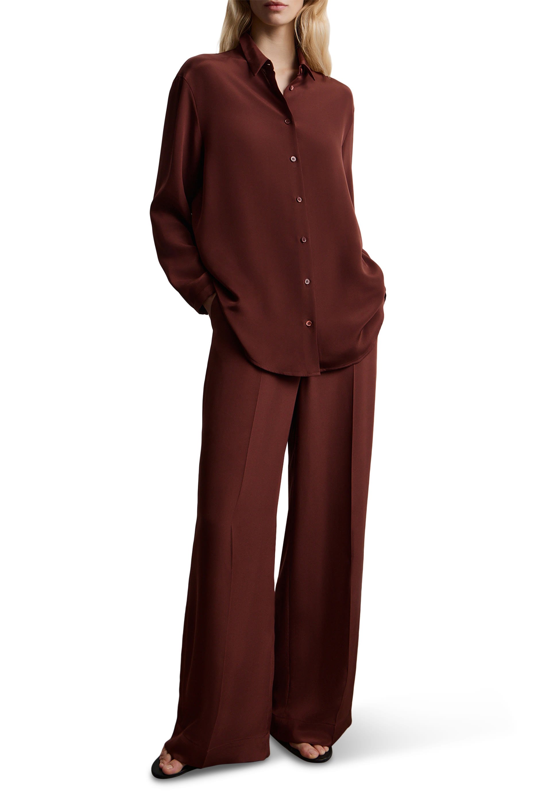  Relaxed Mulberry Silk Trousers 