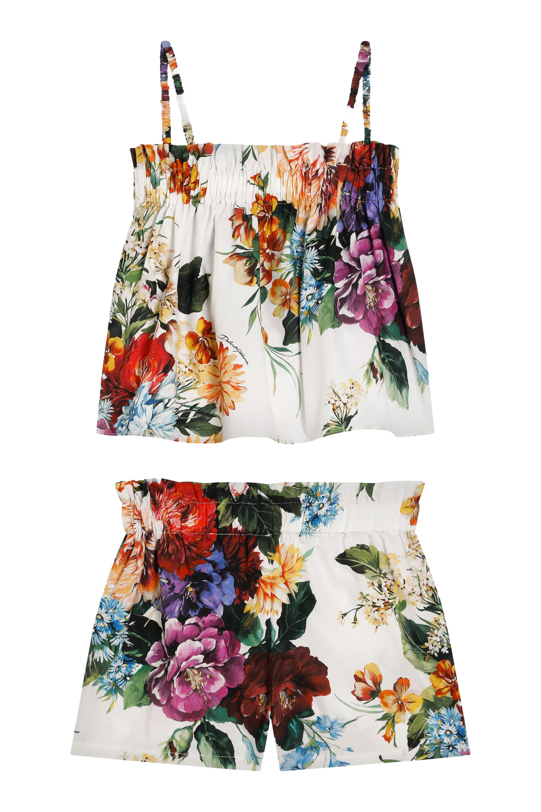 Kids Flower-Print Poplin Top and Shorts Set
