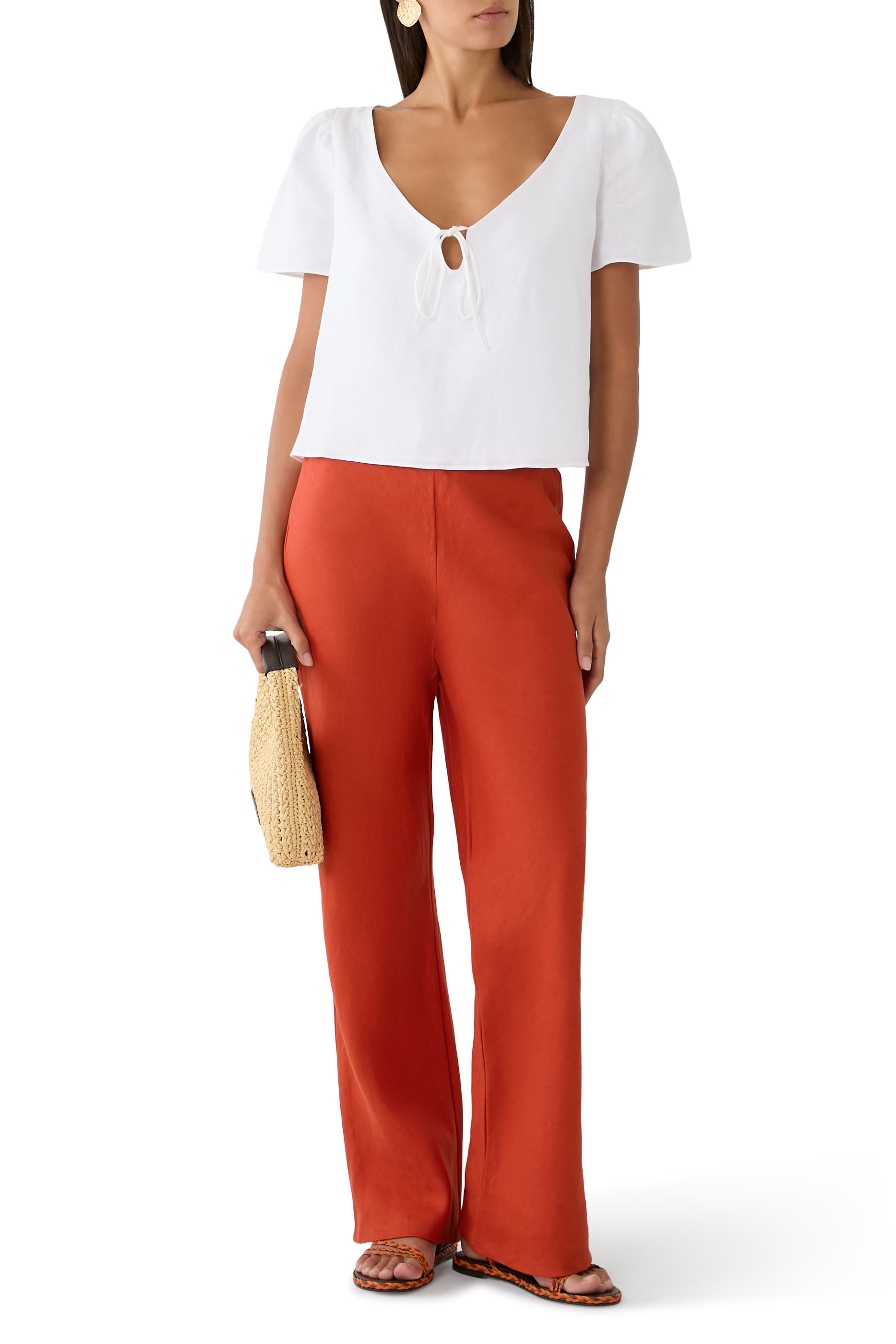 Gale Linen Mid Rise Pants