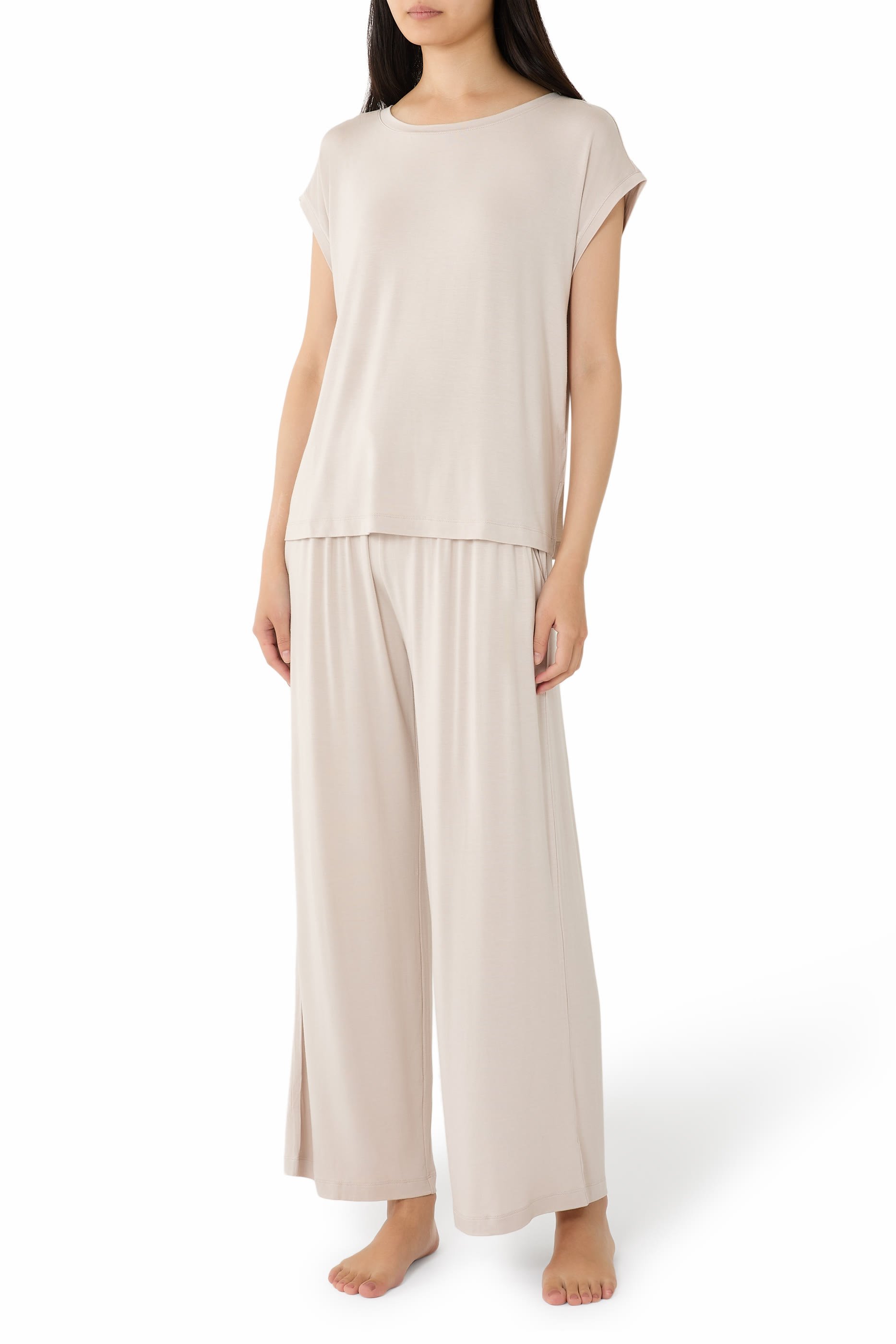 Jersey Cap Sleeve Lounge Pajama Set 