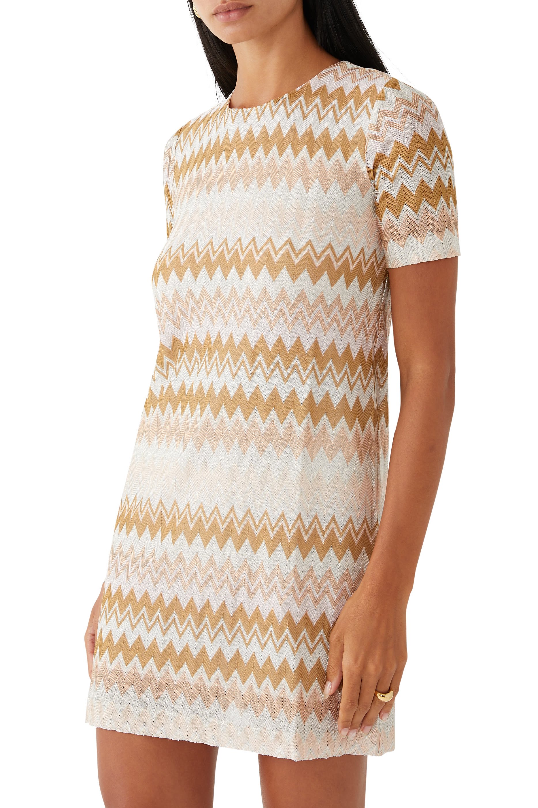 Zigzag Raschel Mini Dress