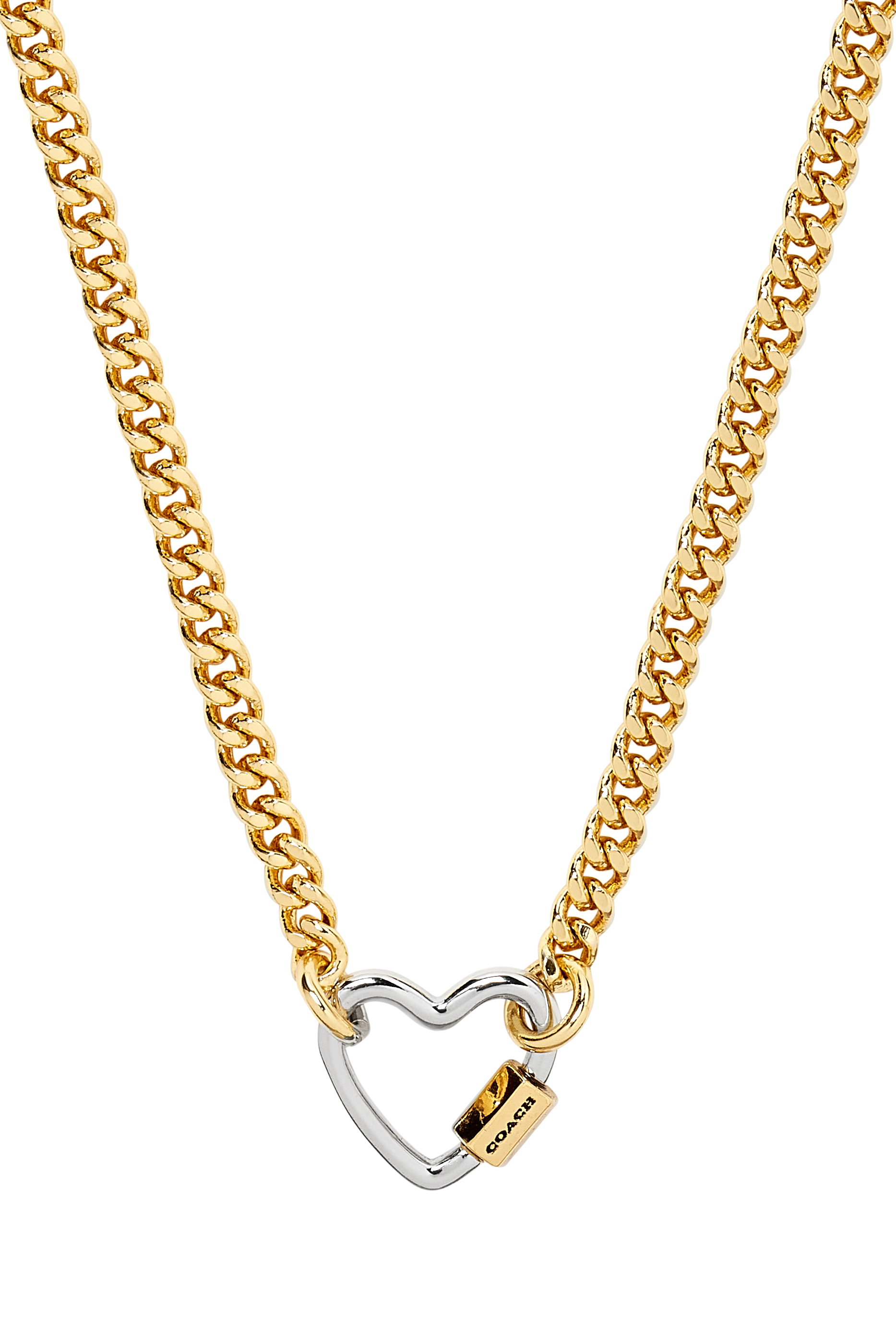 Signature Carabiner Heart Pendant Necklace, Metal