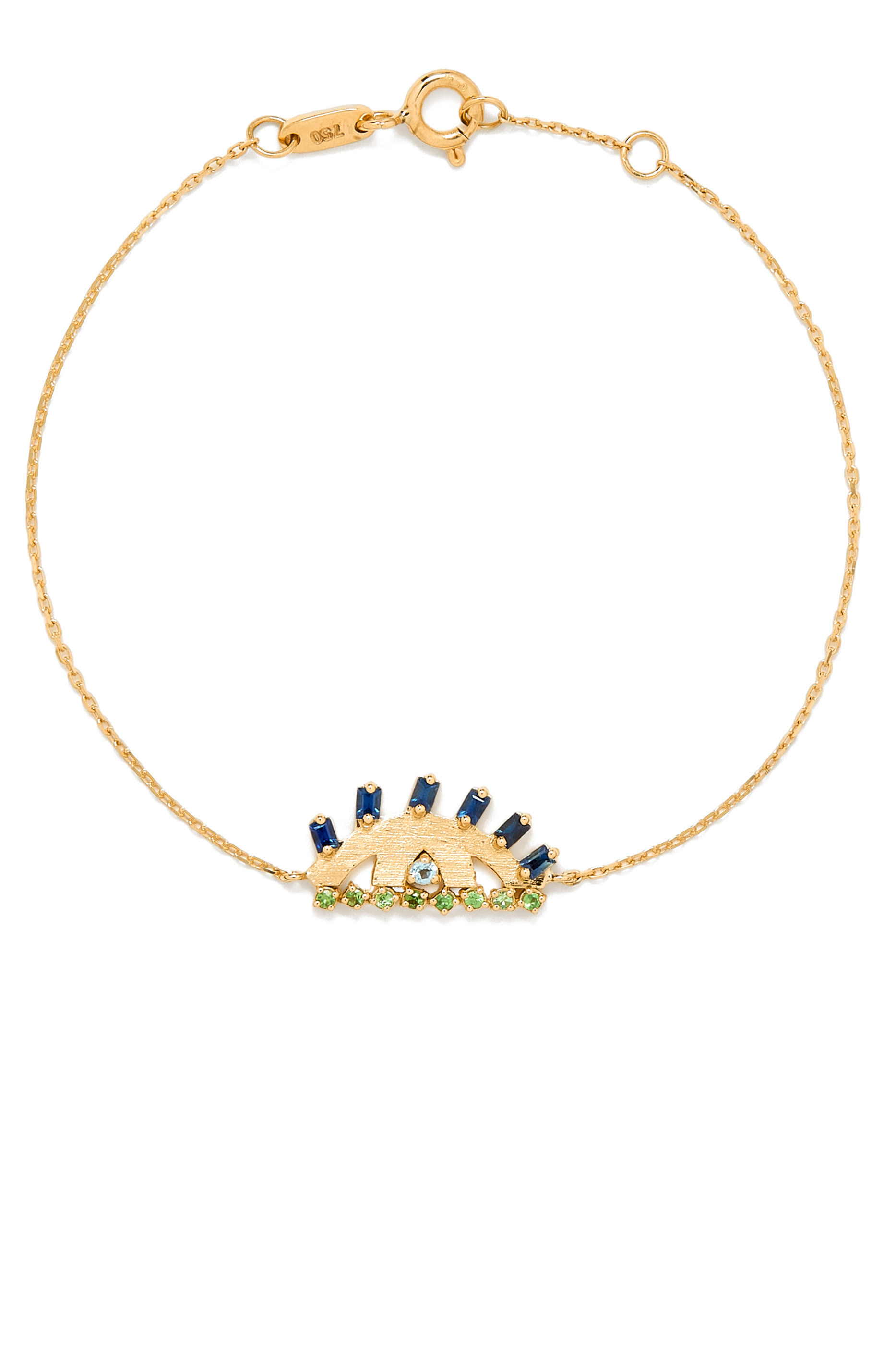 Ya Ein Bracelet, 18k Yellow Gold with Topaz, Emerald & Sapphire