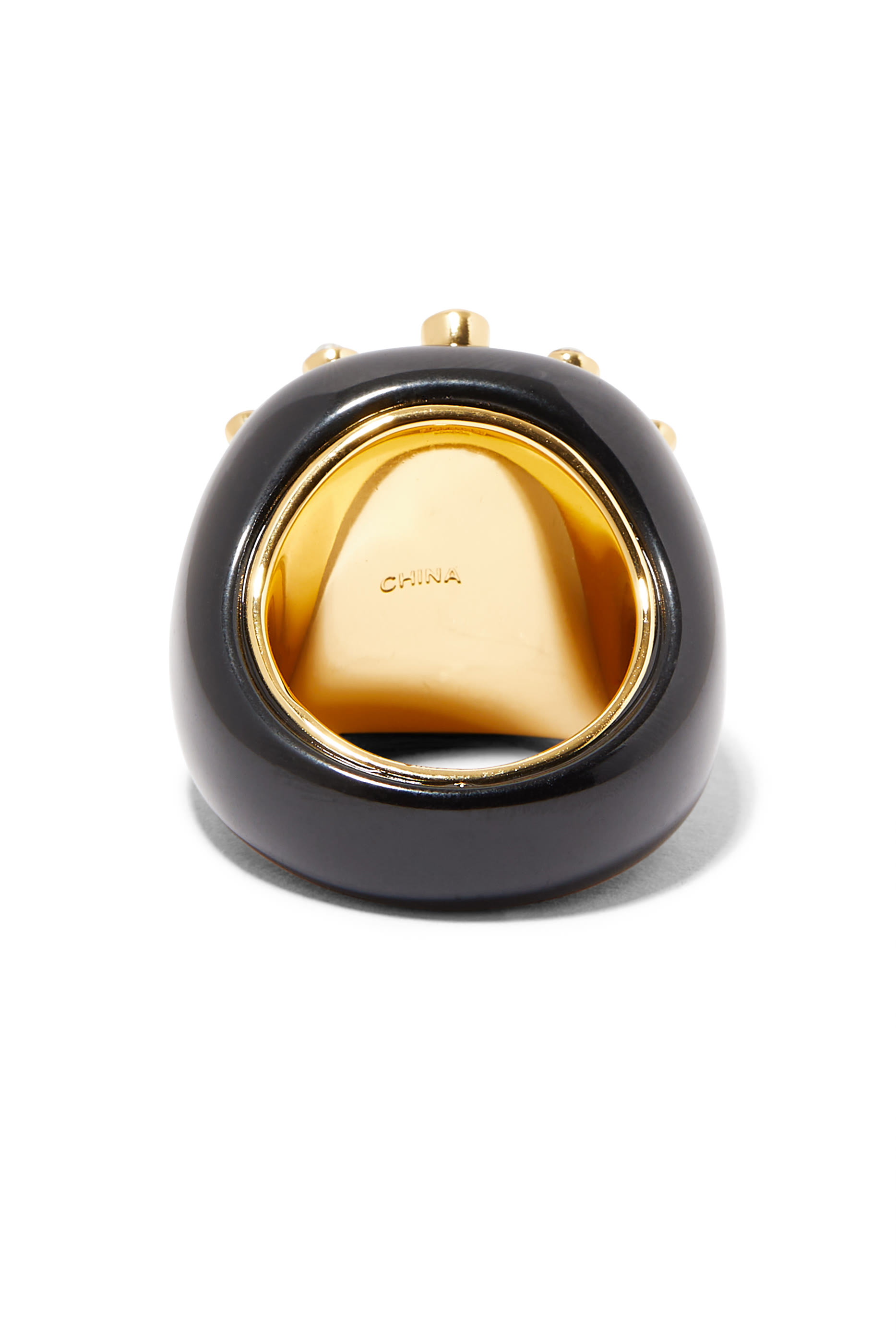 Evil Eye Cocktail Ring, Brass & Resin with Cubic Zirconia