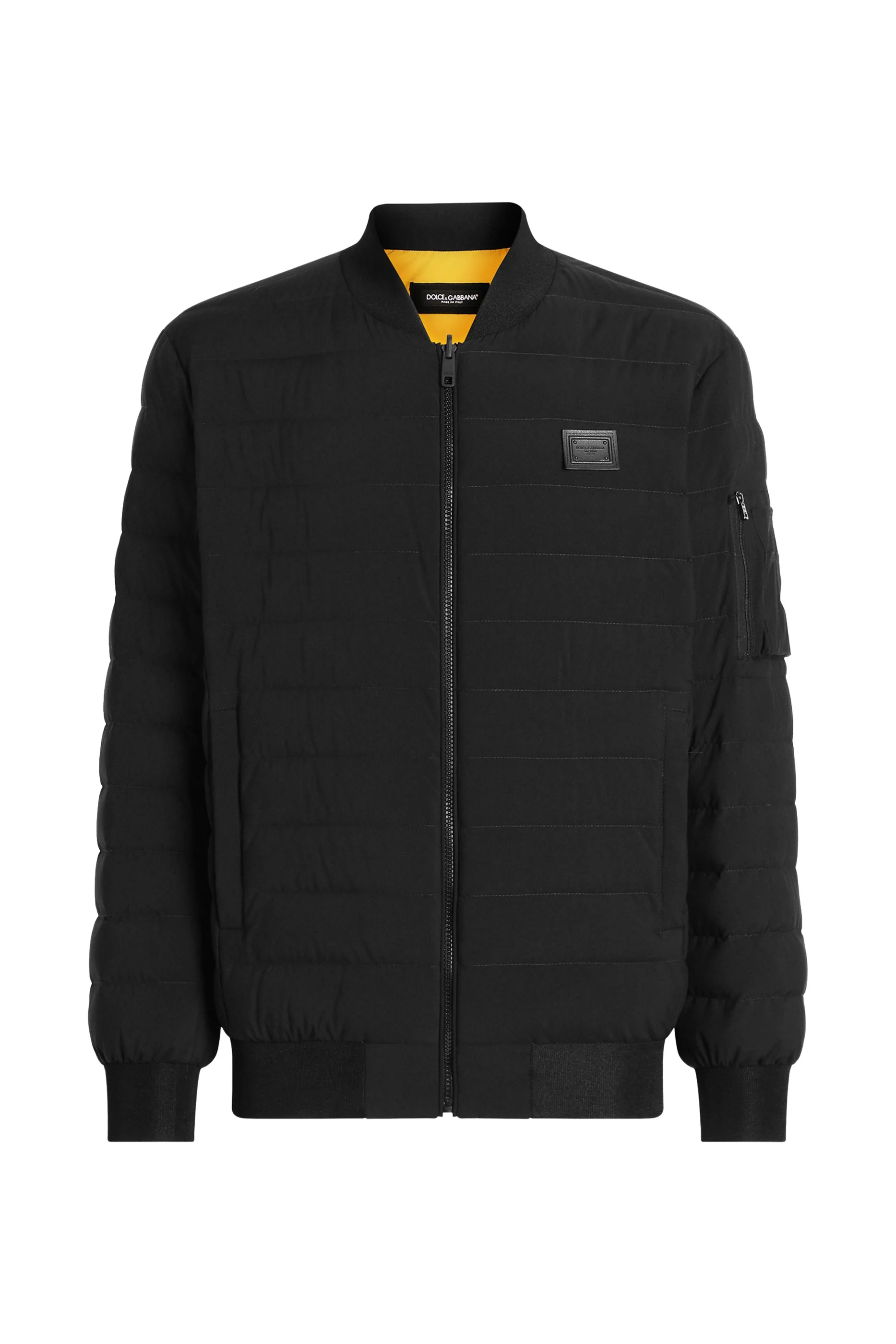 Logo Quilted and Padded Satin Jacket