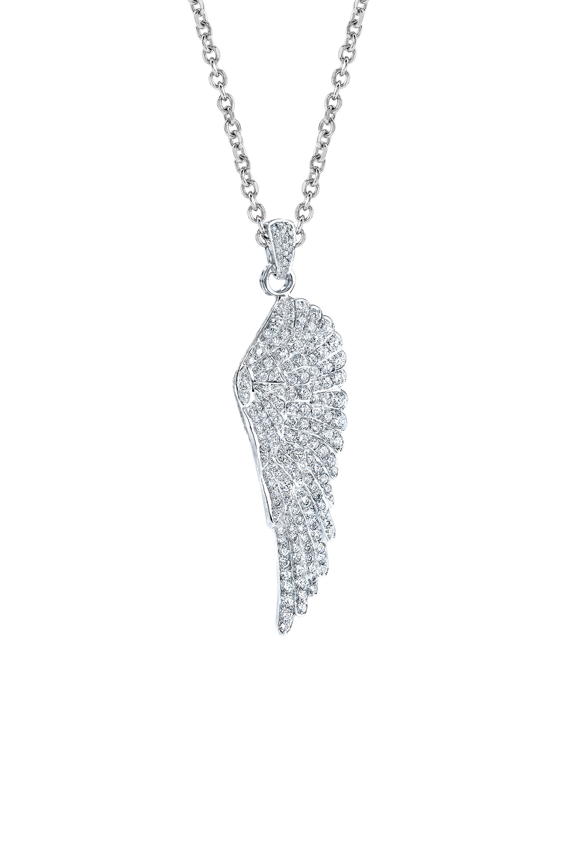 Wings Classic Medium Icons Diamond Pendant in 18K White Gold