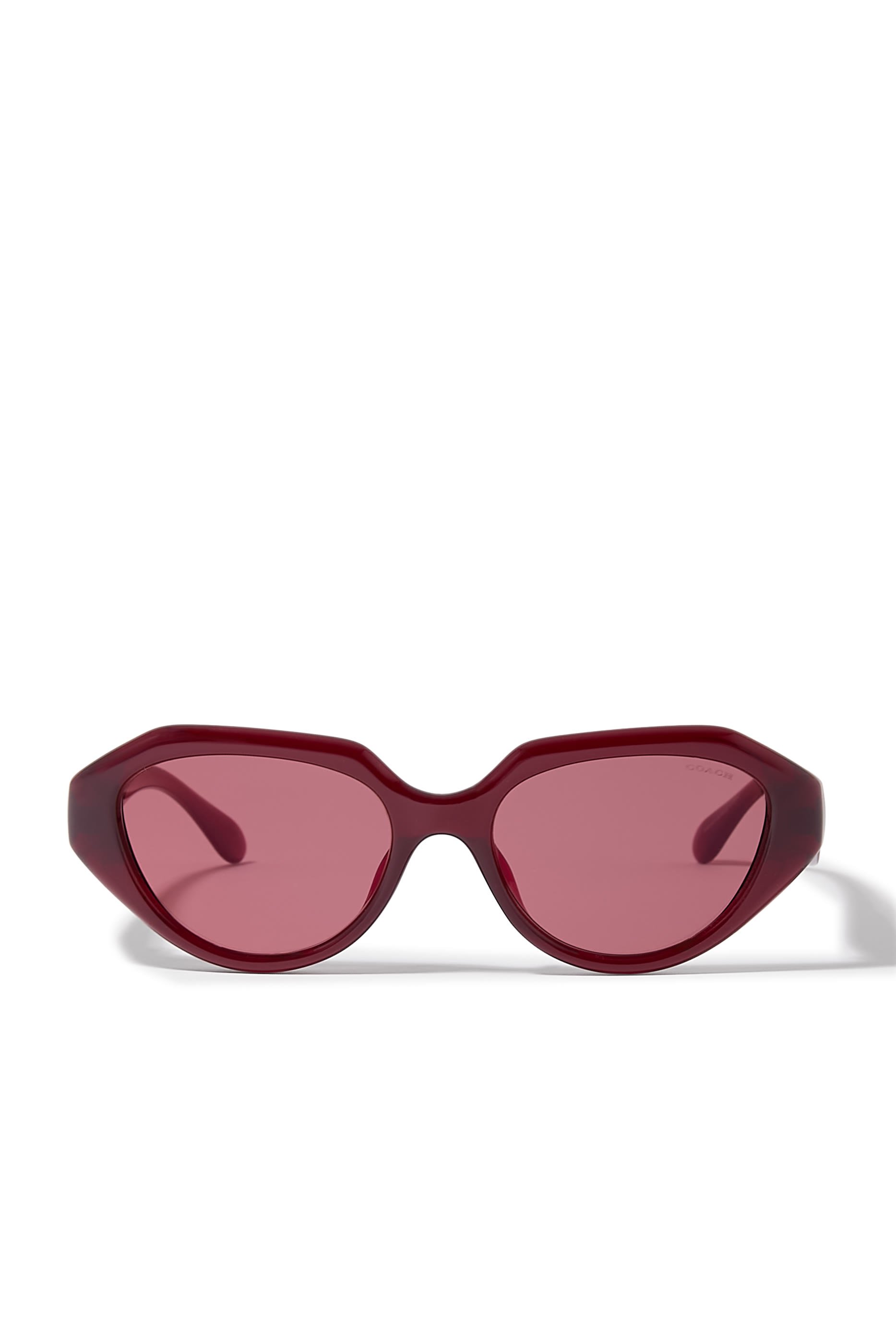 Irreg Frame Sculpted C Logo Temple Sunglasses