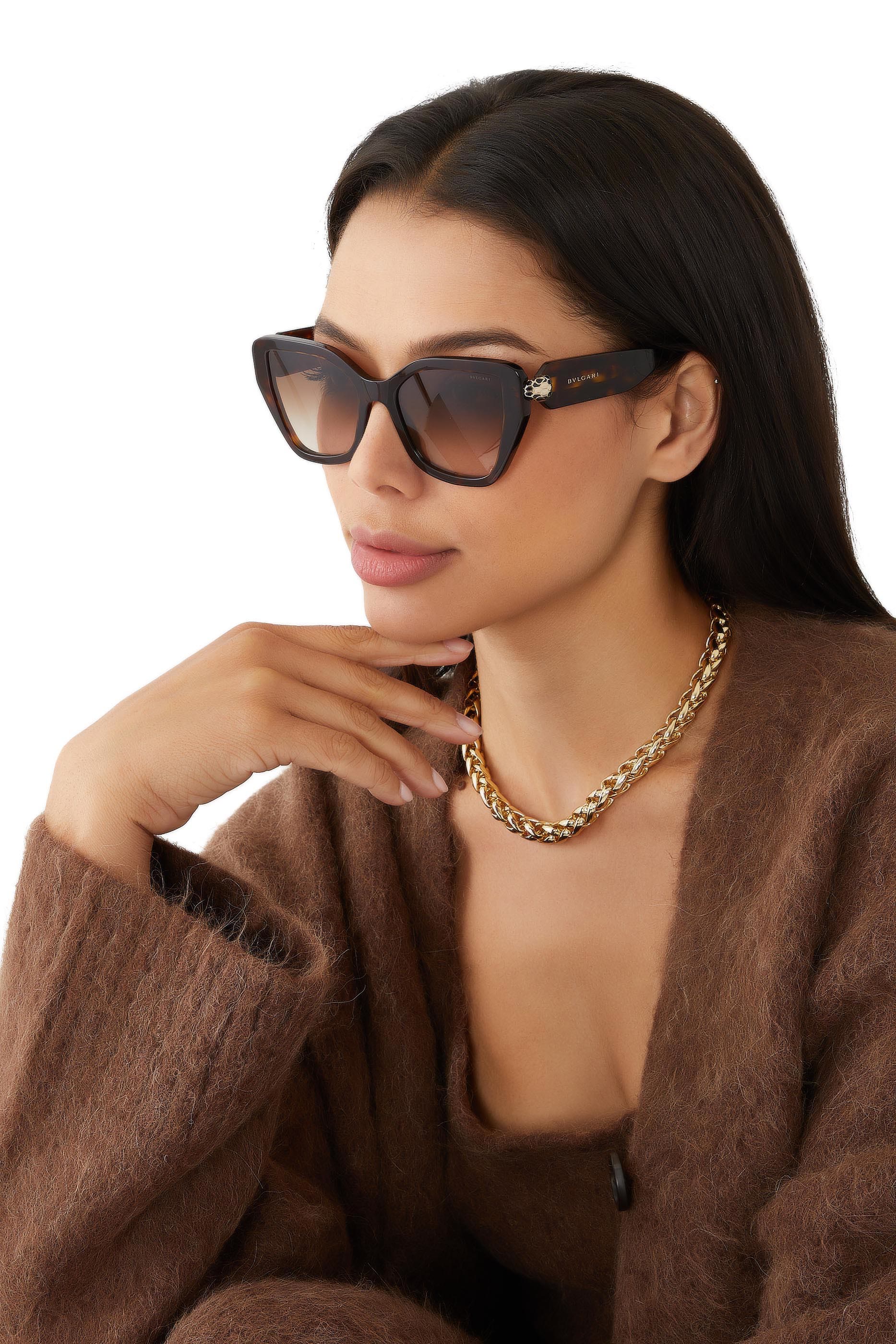 Serpenti Forever Havana Butterfly Sunglasses