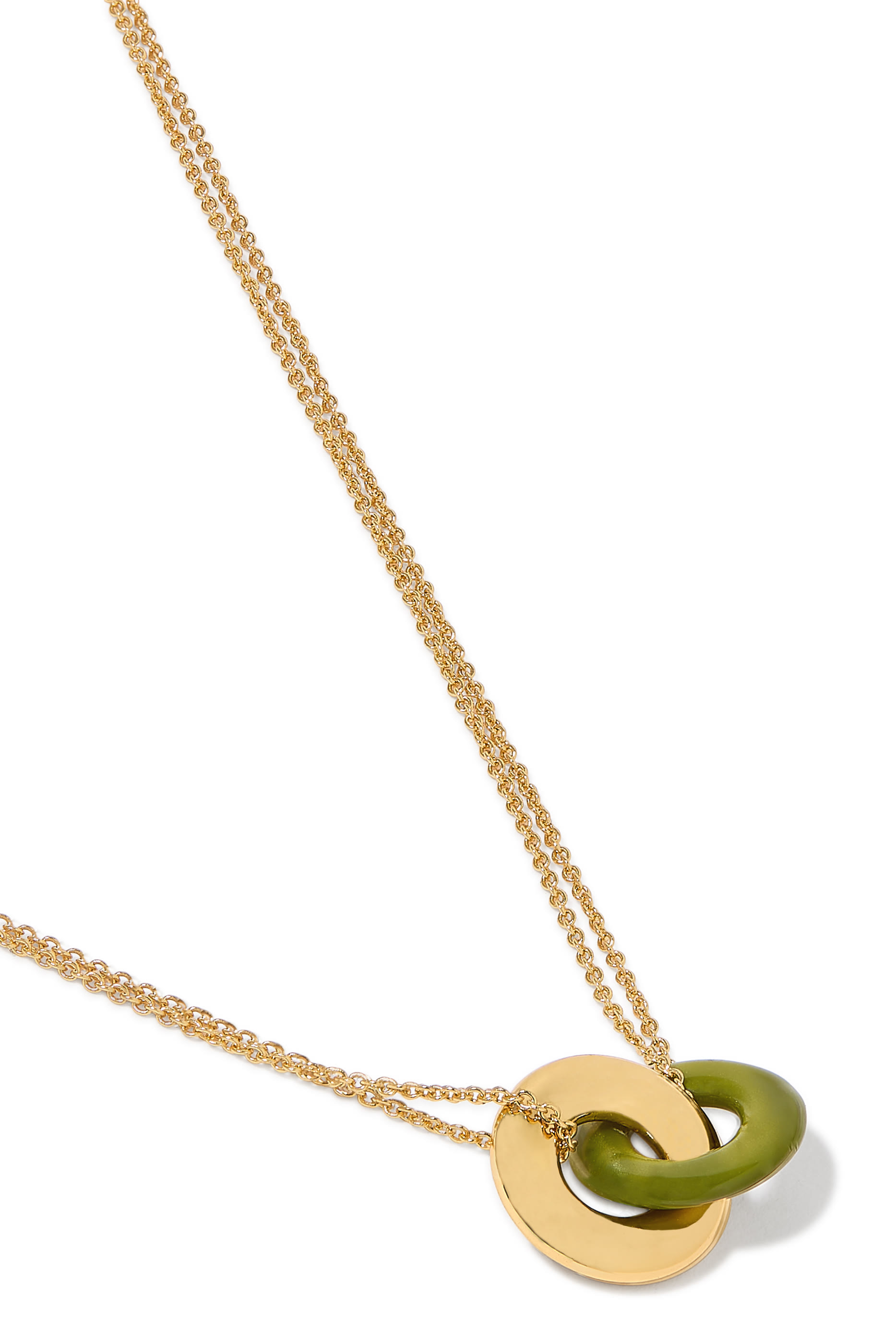 Interlock Small Pendant, Plated Metal