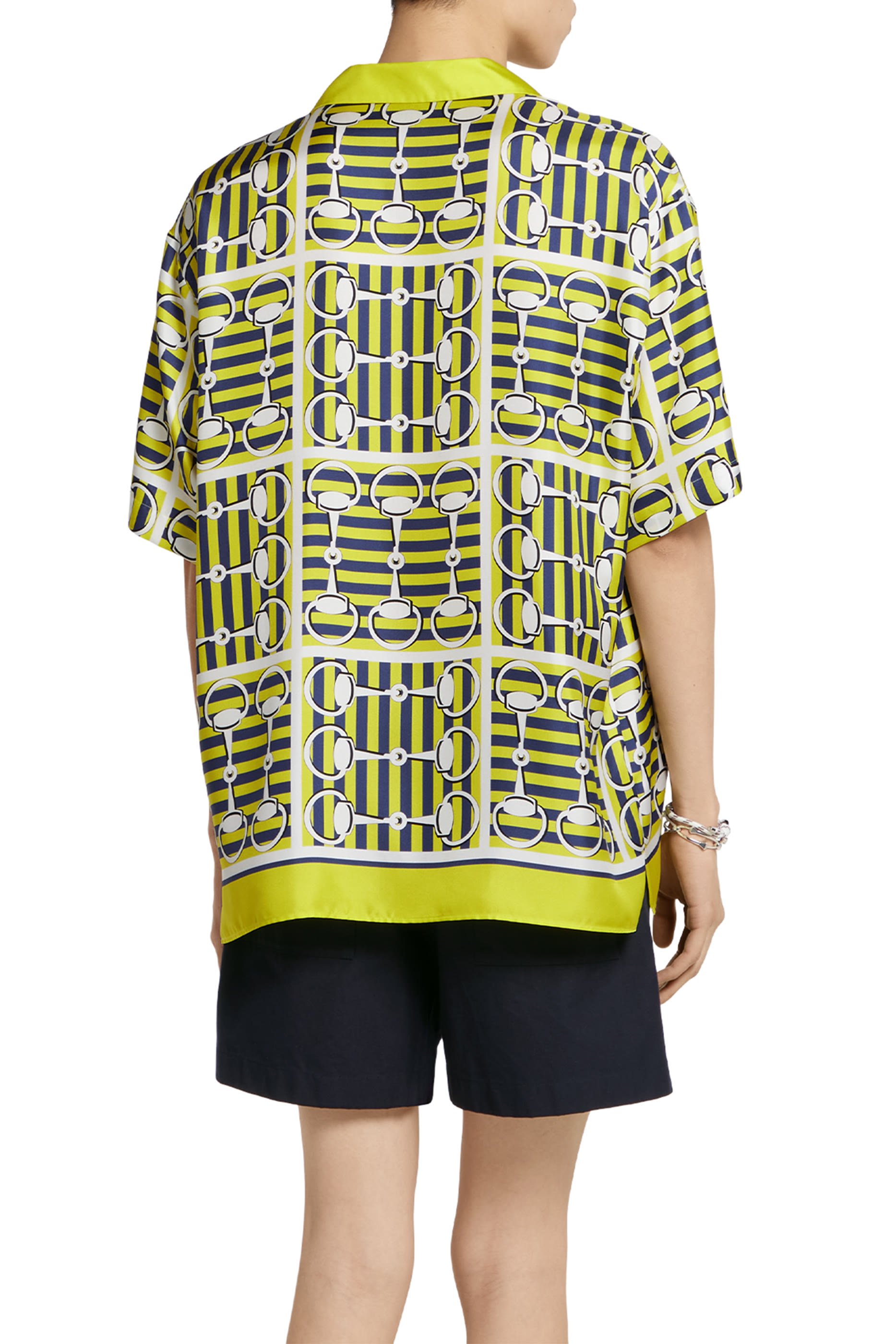 Printed Silk Twill Bowling Shirt