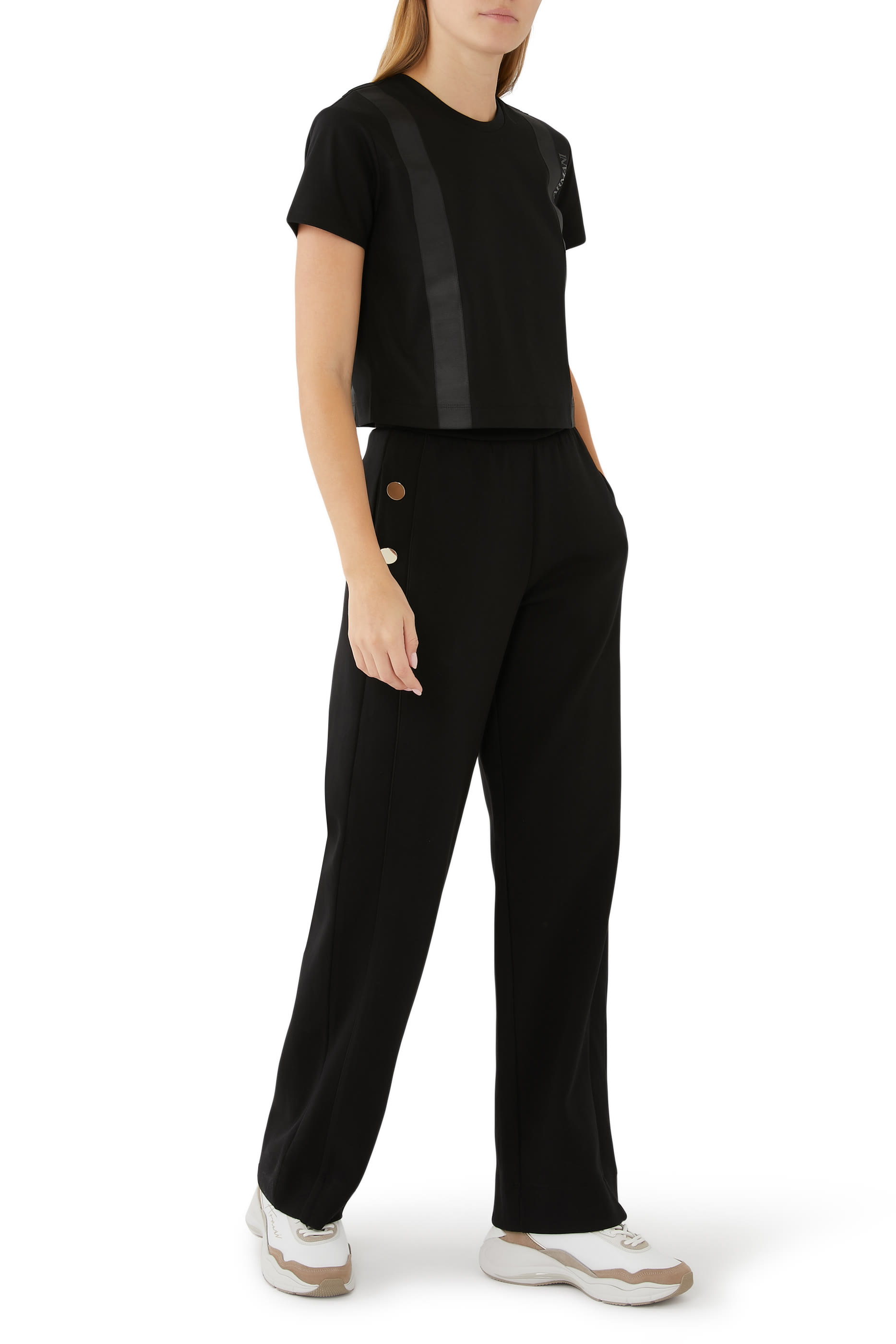 Logo Grosgrain Crop T-Shirt