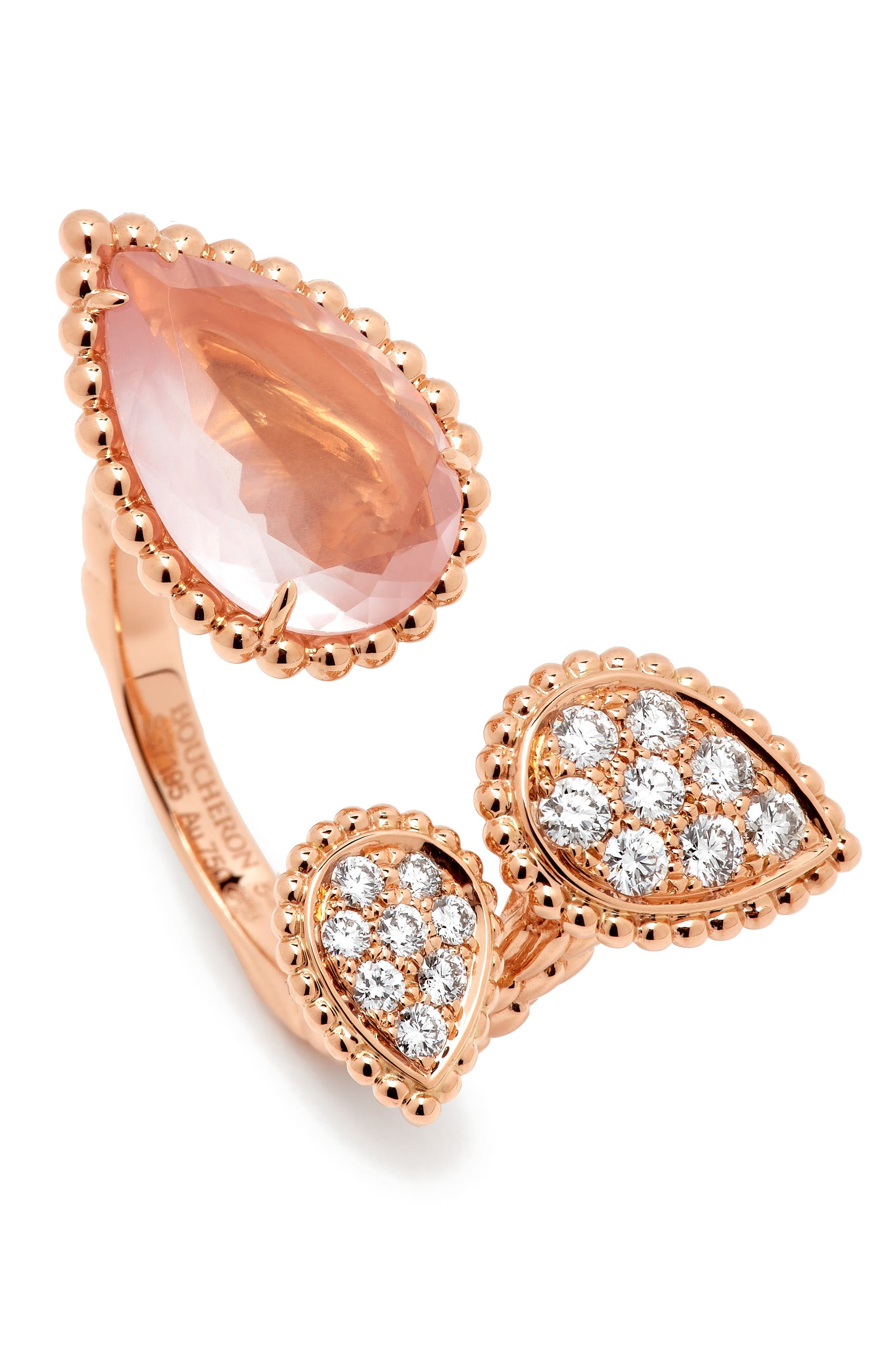 Serpent Boheme Three Motif Ring, 18k Pink Gold & Diamonds