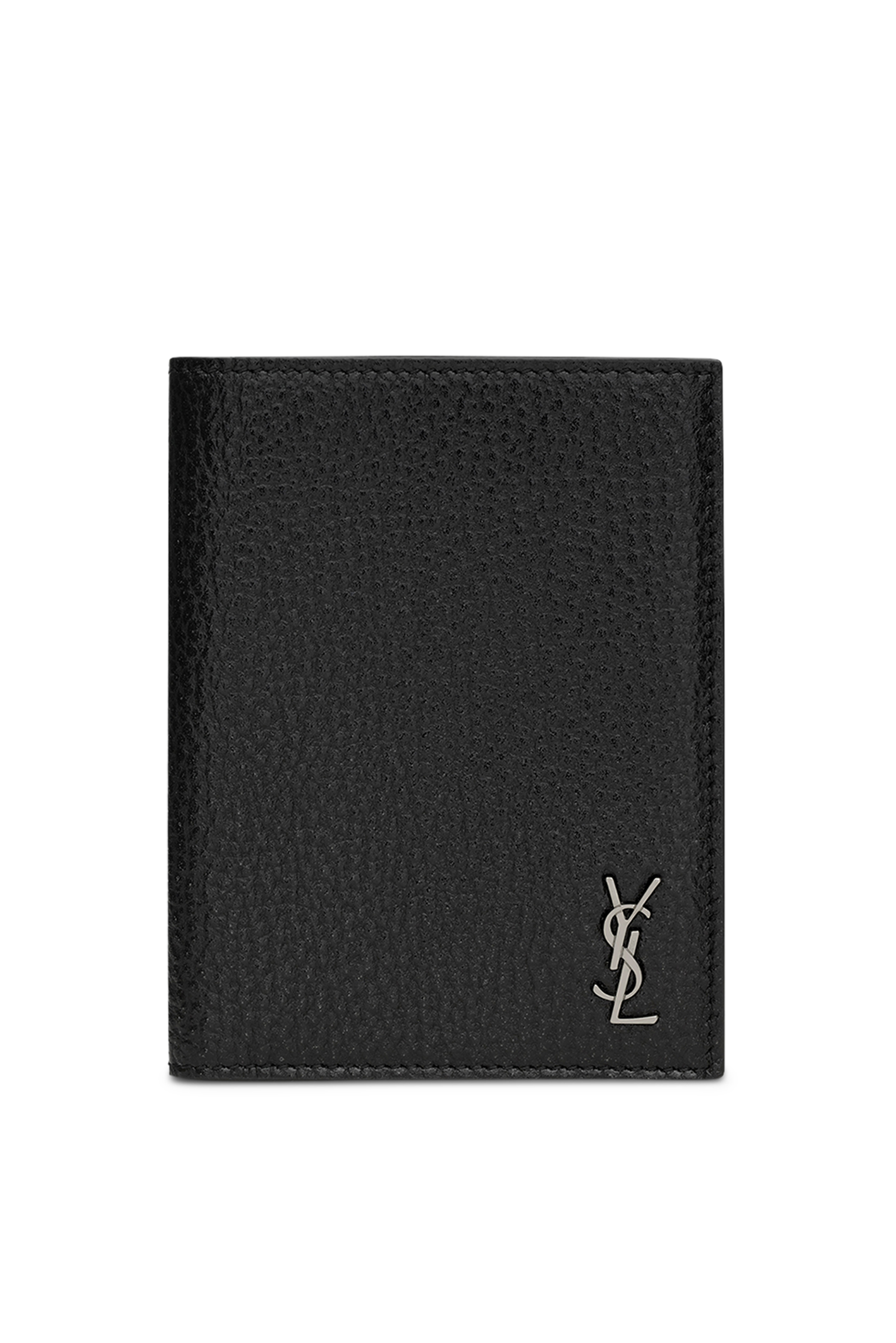 Tiny Cassandre Grained Leather Credit Card Wallet