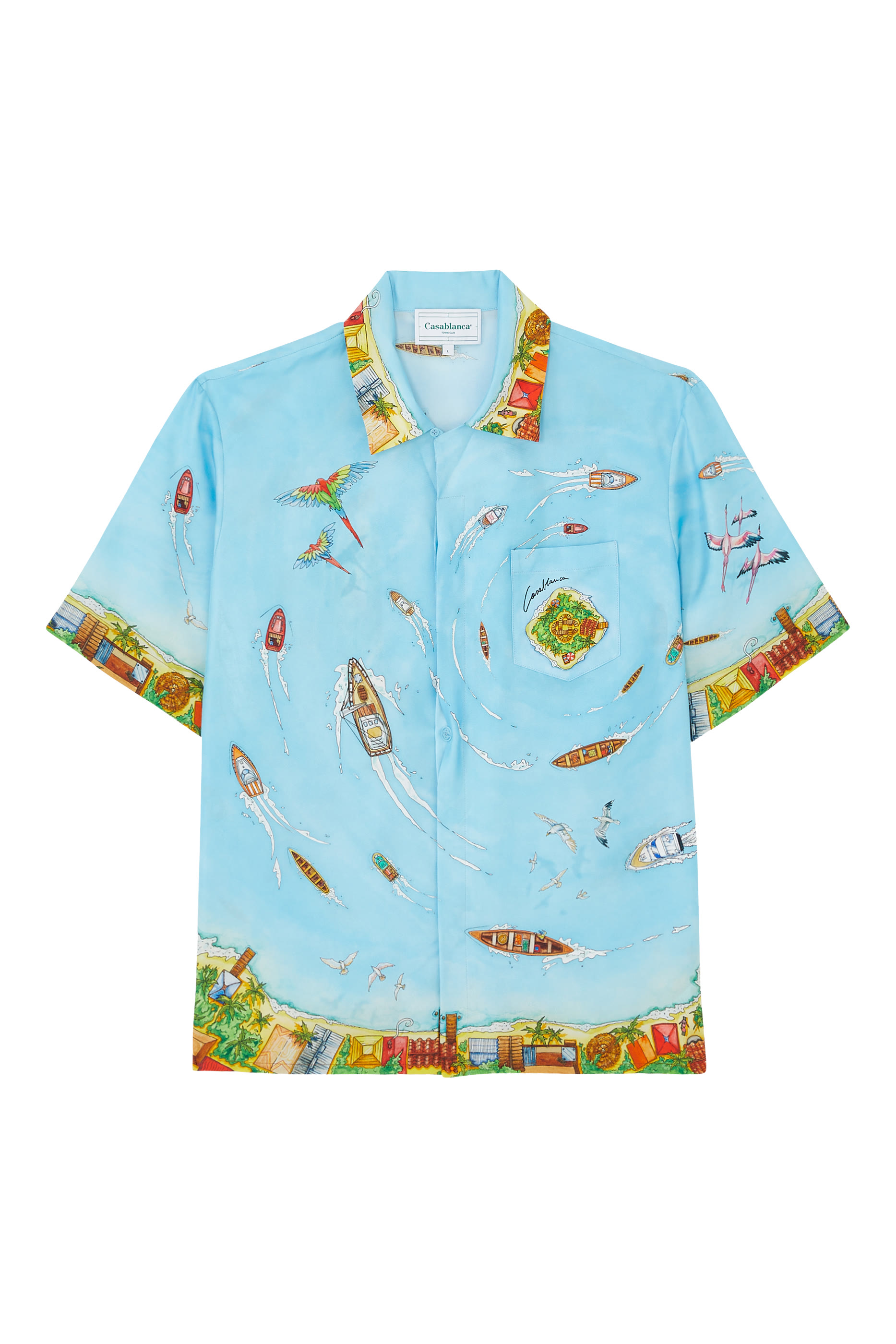 Cuban Collar Short Sleeve Shirt