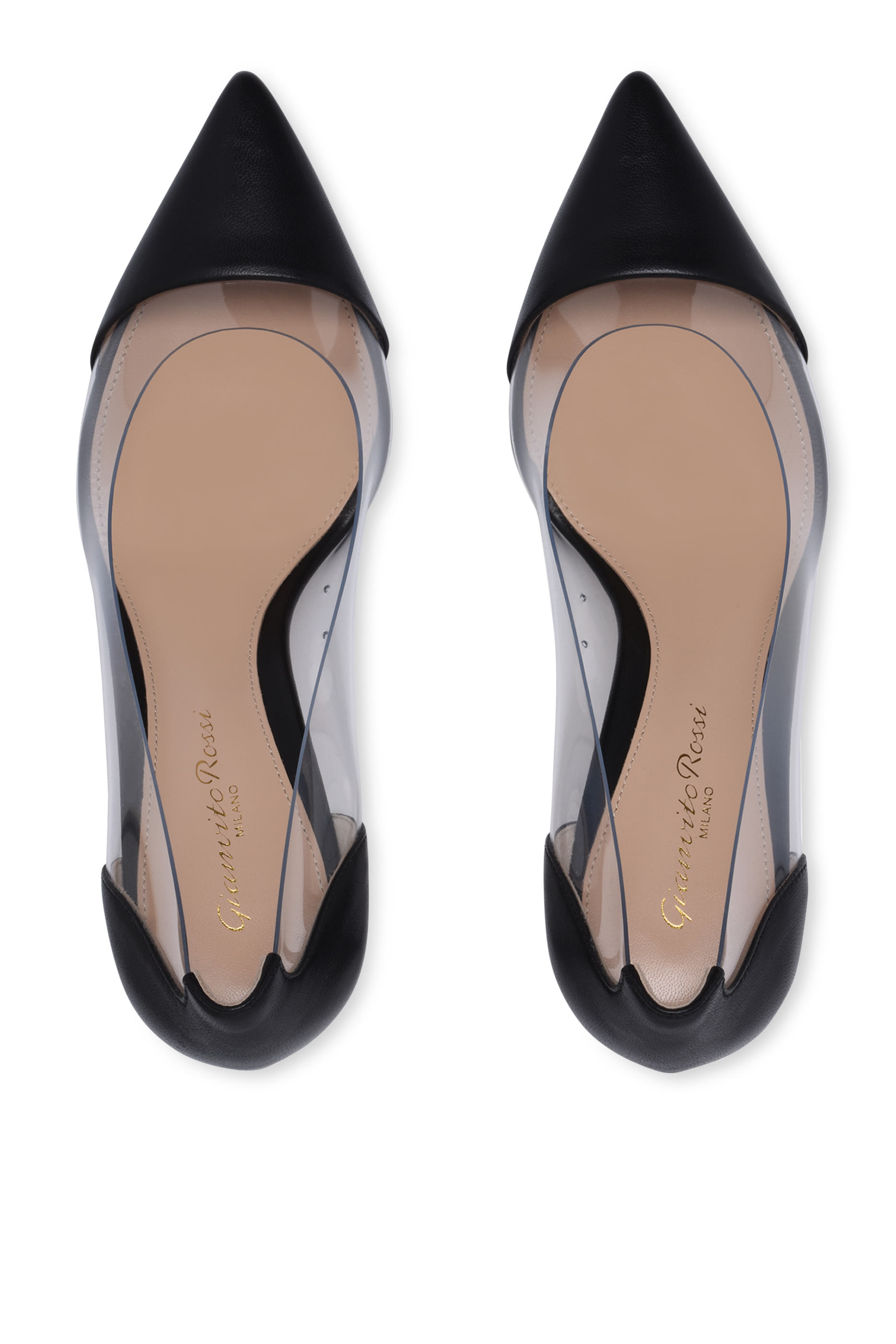 Patent-Leather Plexi Pumps