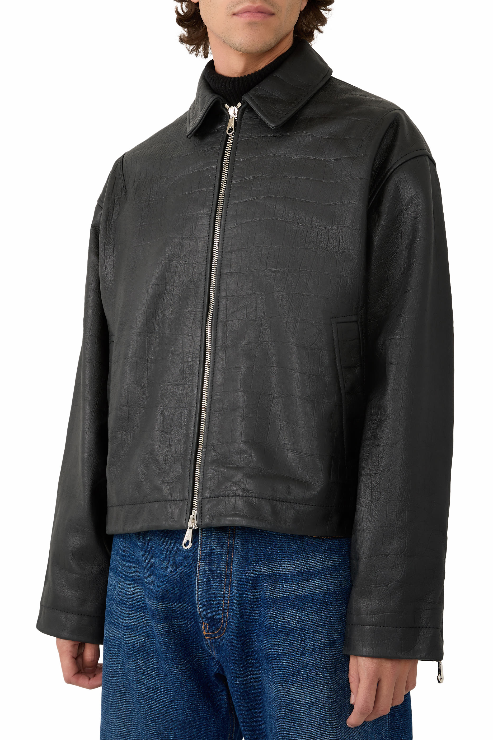 Croc Leather Jacket
