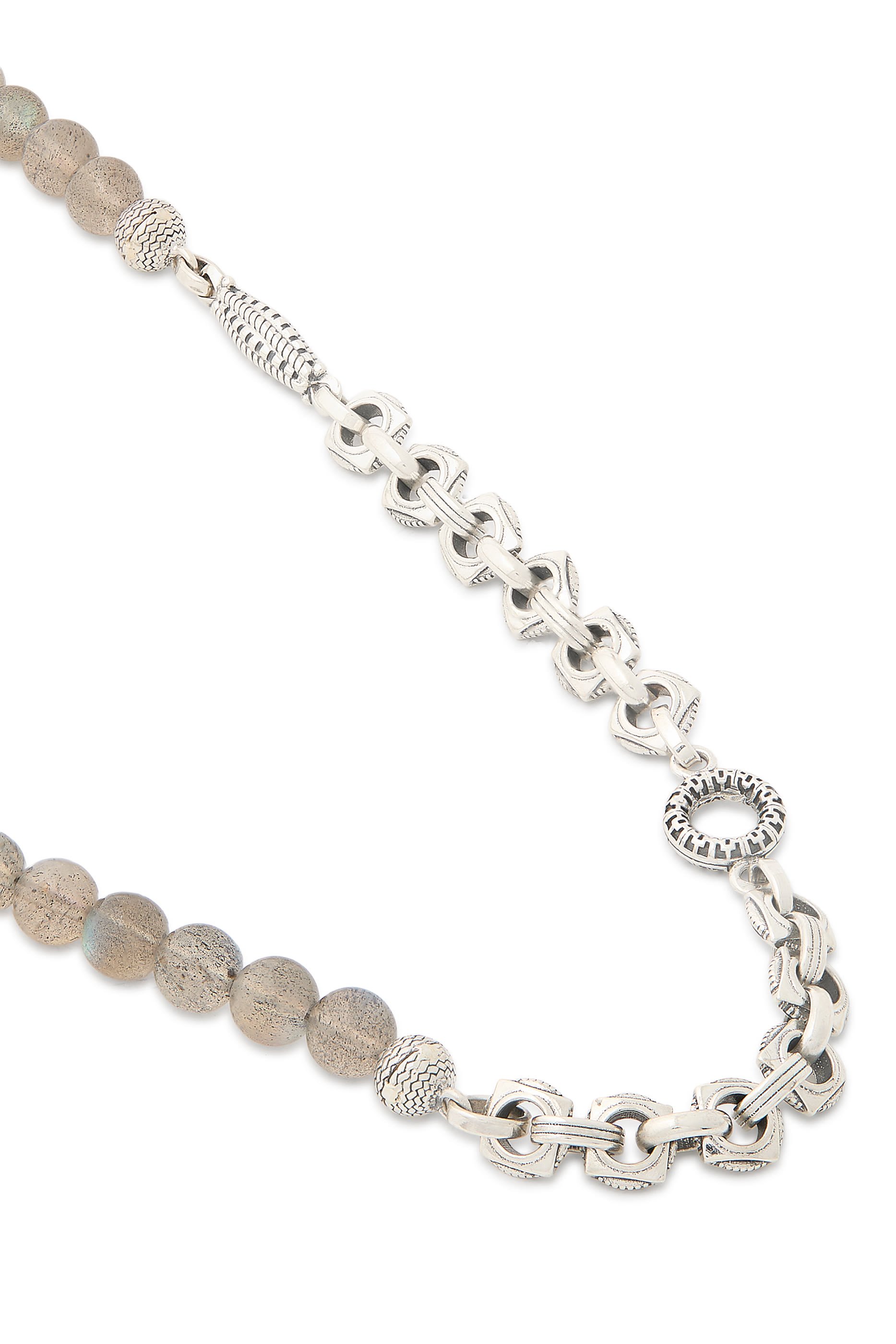 Labradorite Beaded Necklace, Sterling Silver