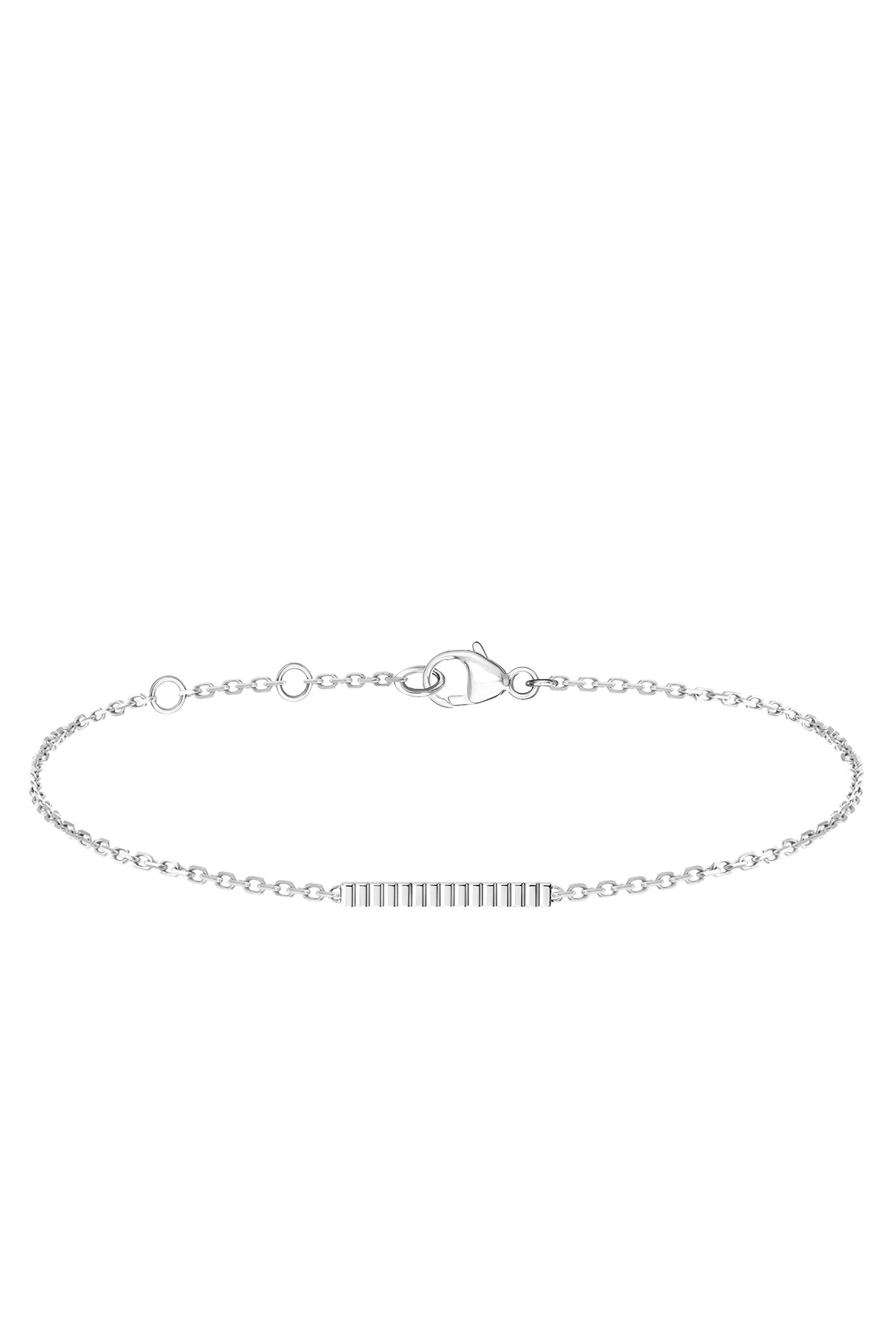 Quatre Grosgrain Chain Bracelet, 18K White Gold