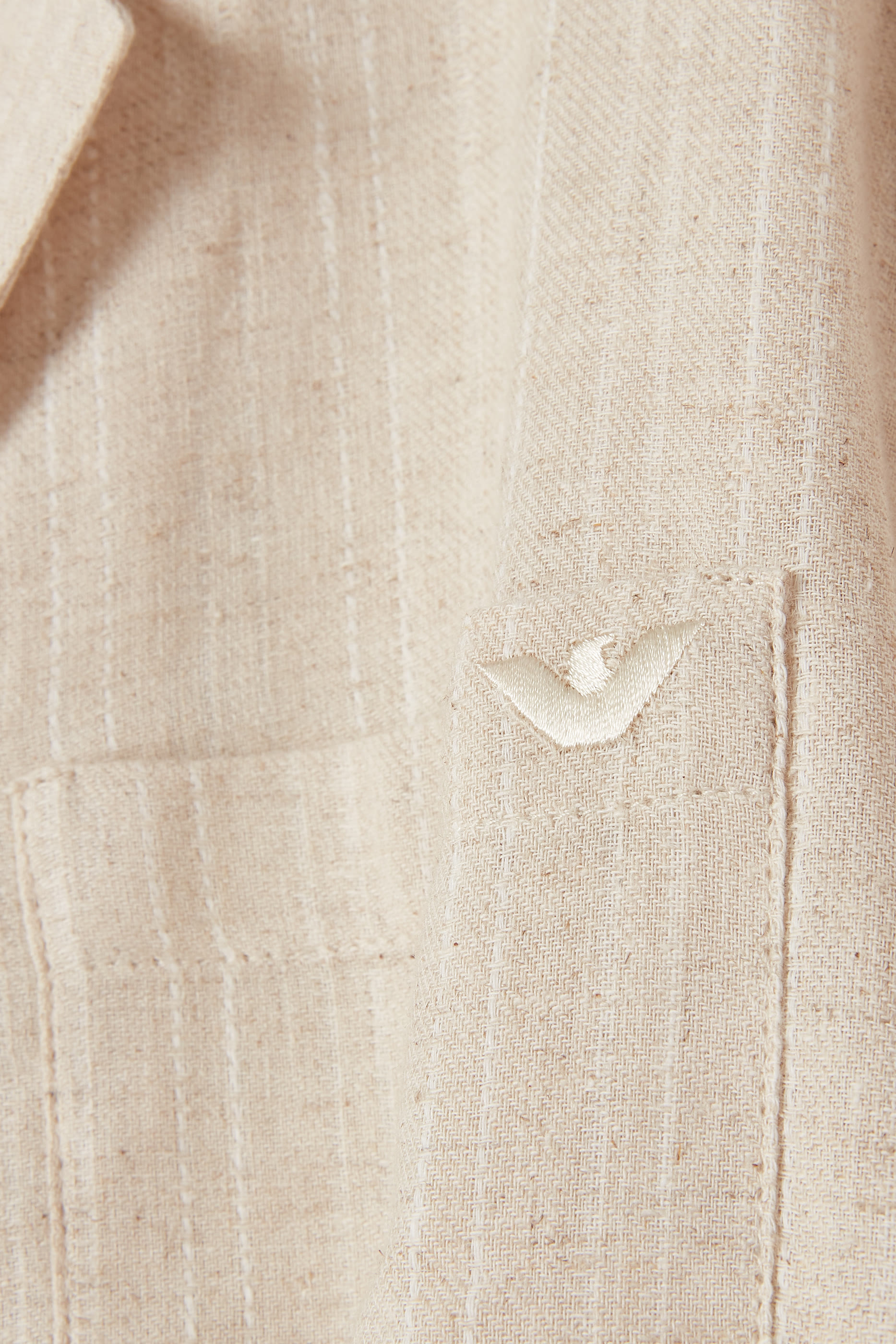 Kids Stripe Jacquard Linen-Blend Shirt