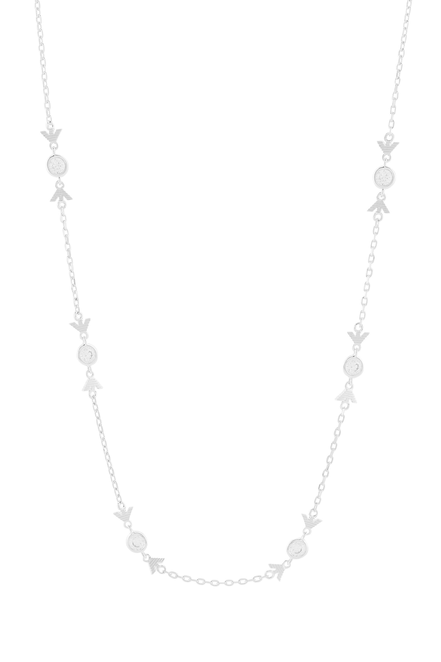 Station Necklace, Sterling Silver