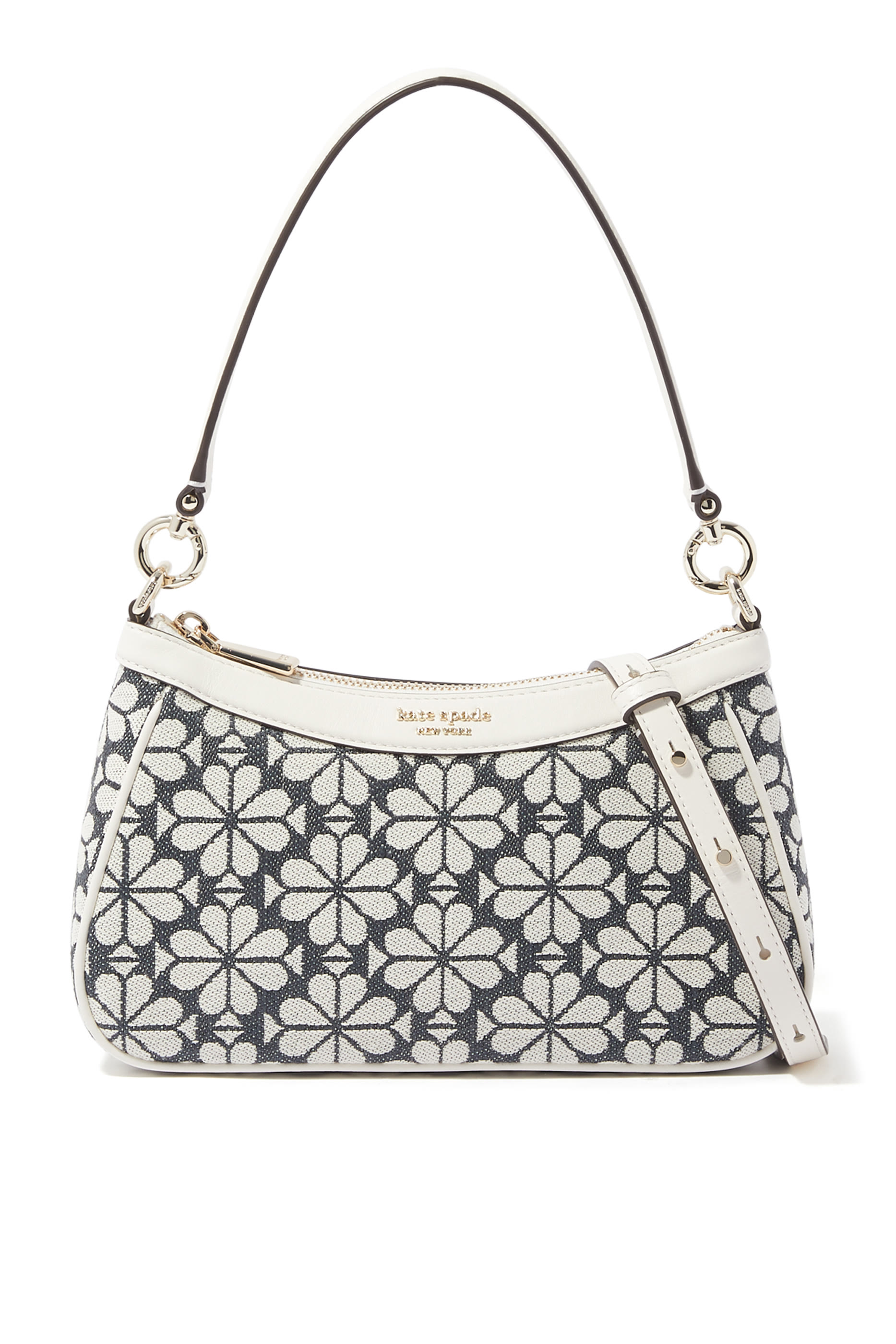 Spade Flower Jacquard Denim Shoulder Bag