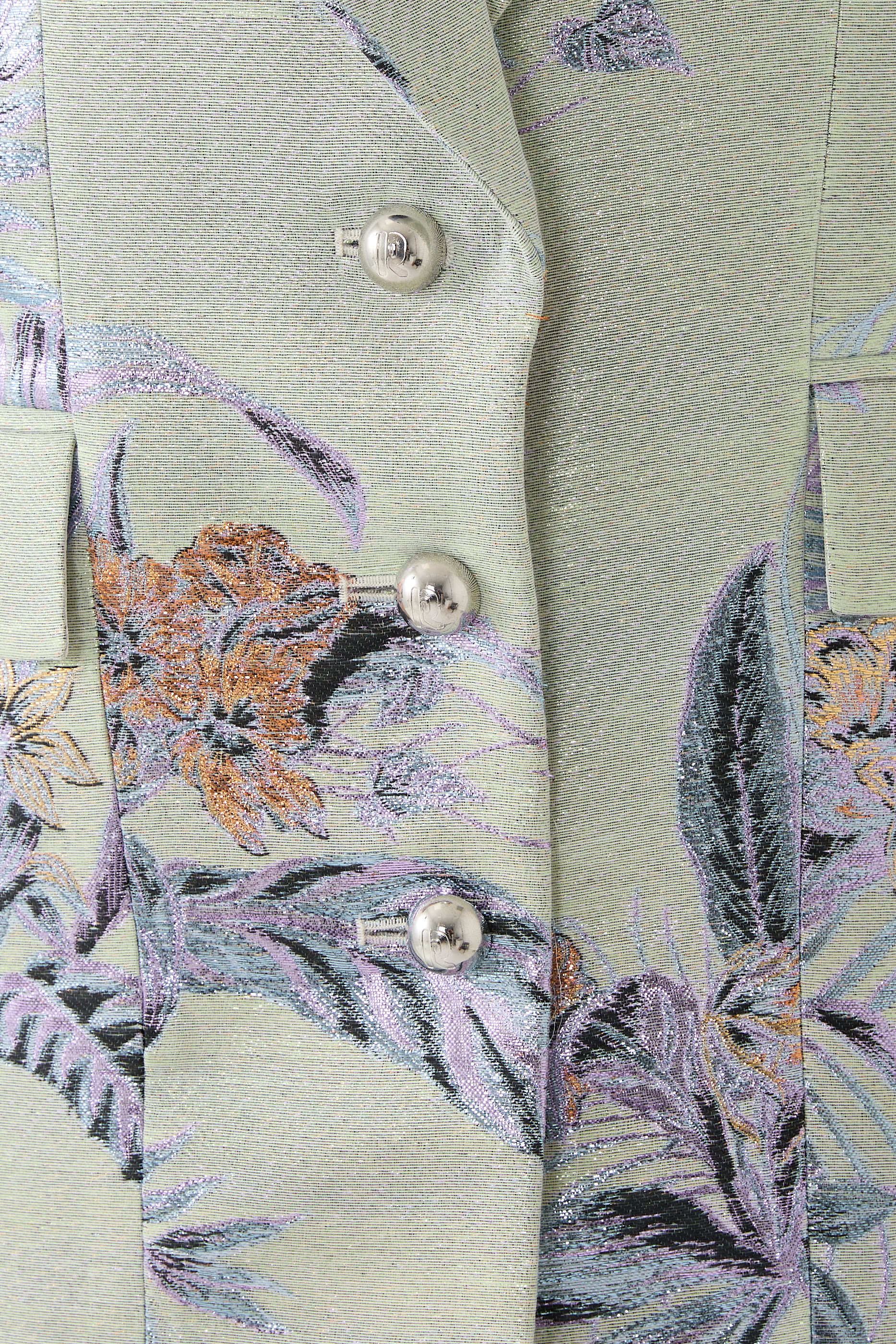 Metallic Floral Brocade Blazer