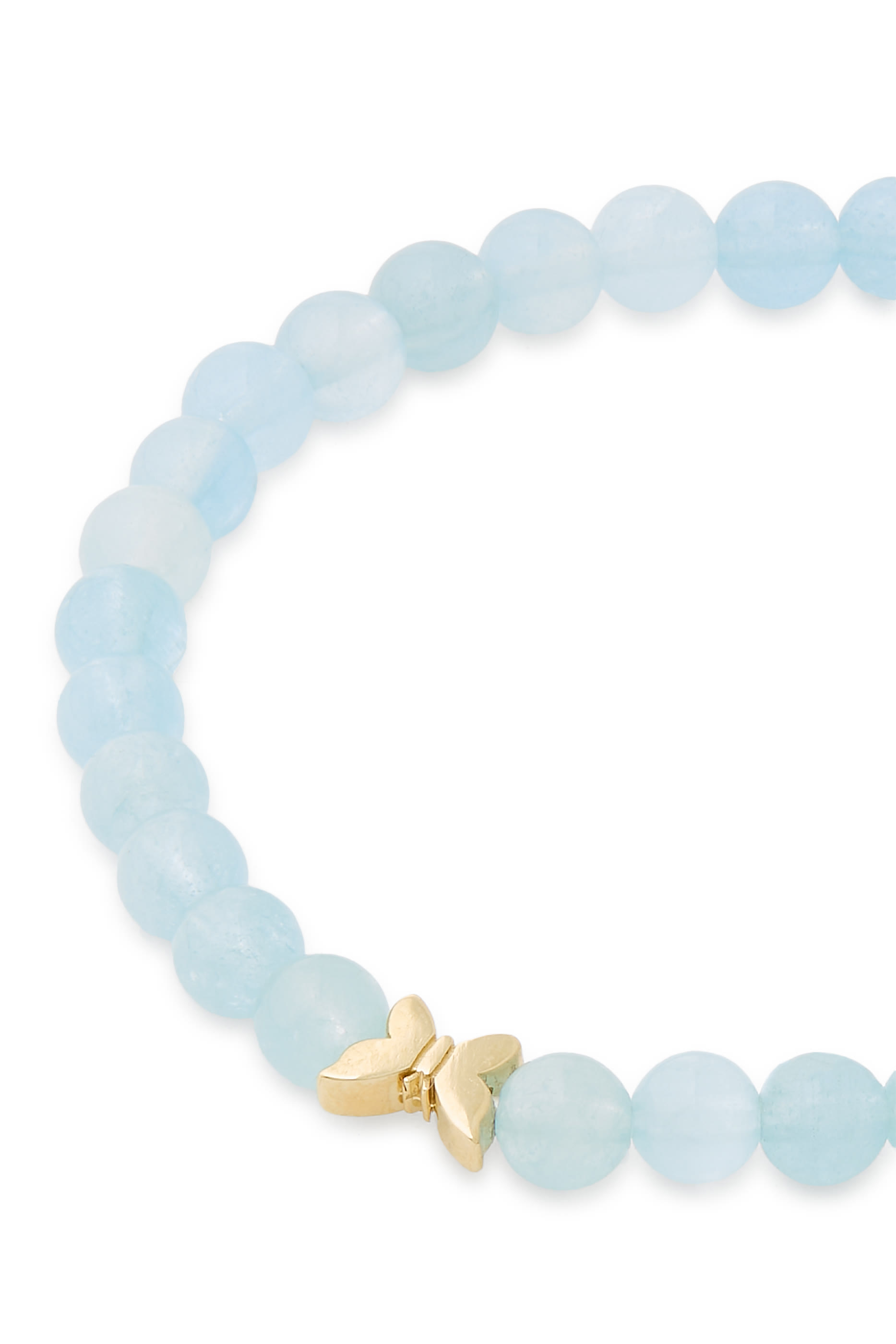 Kids Butterfly Bracelet, 14k Yellow & Beads