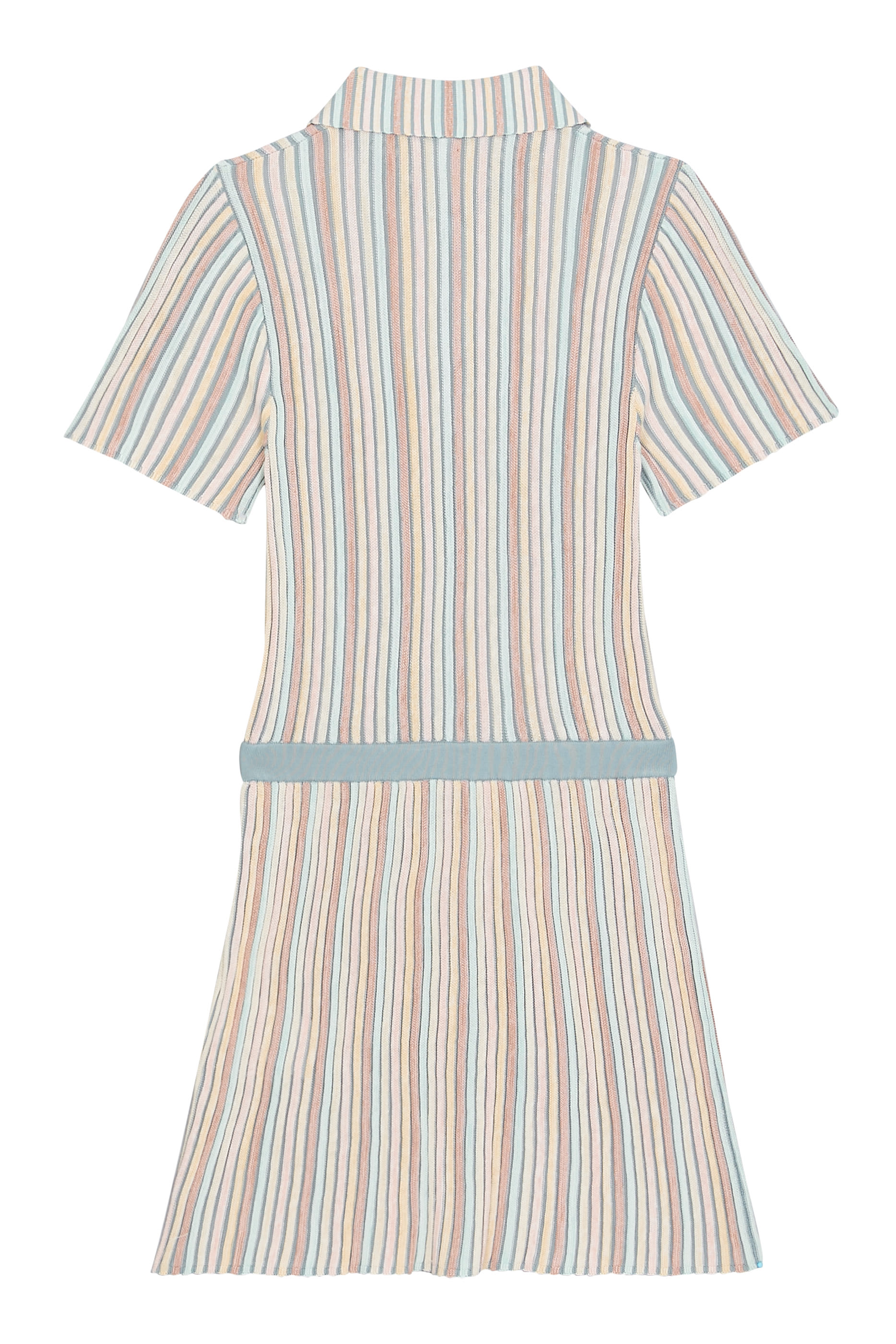 Kids Striped Collared Knit Jumpsuit