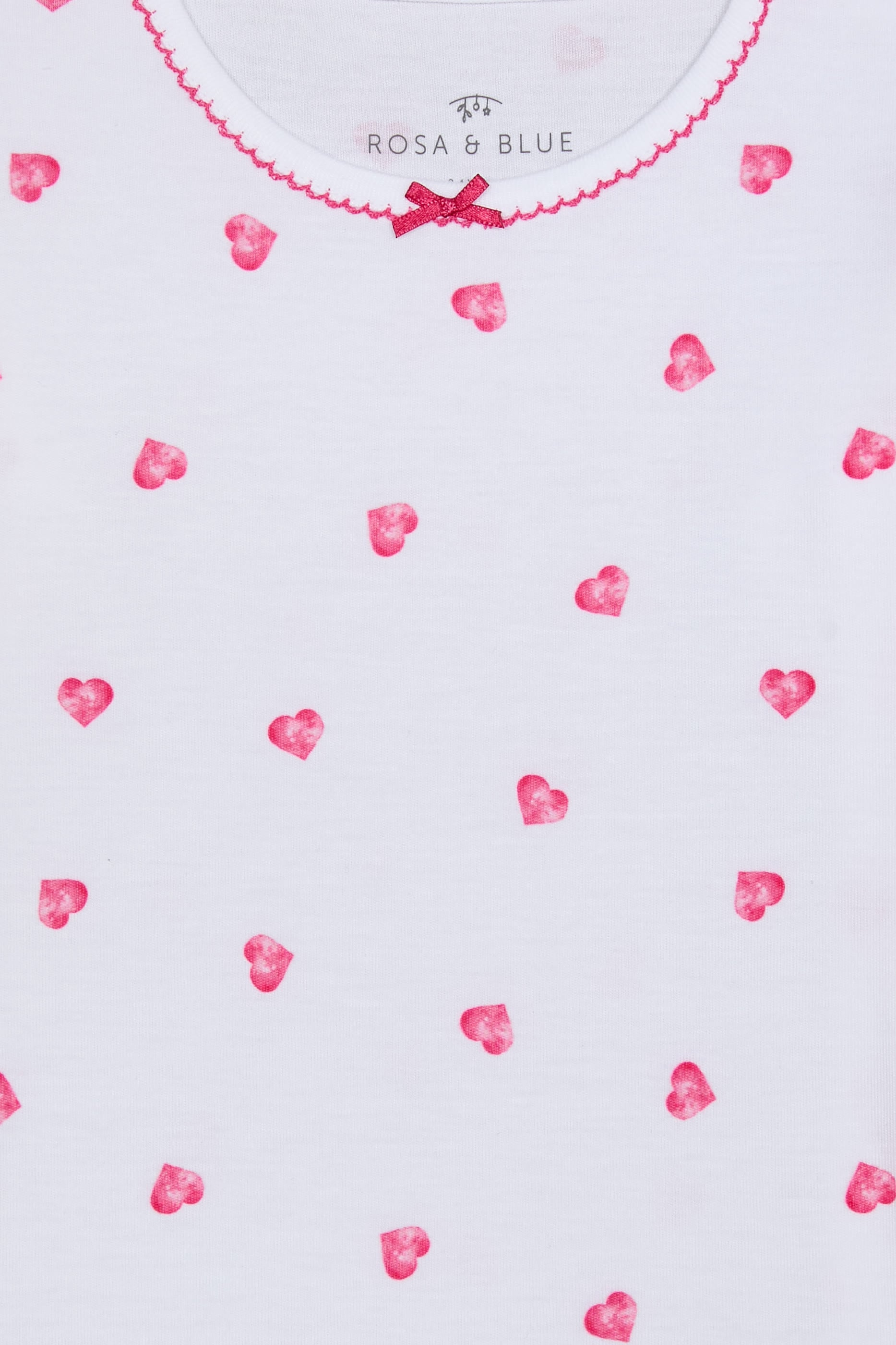 Kids  Pink Heart Print Long Sleeve Nightdress