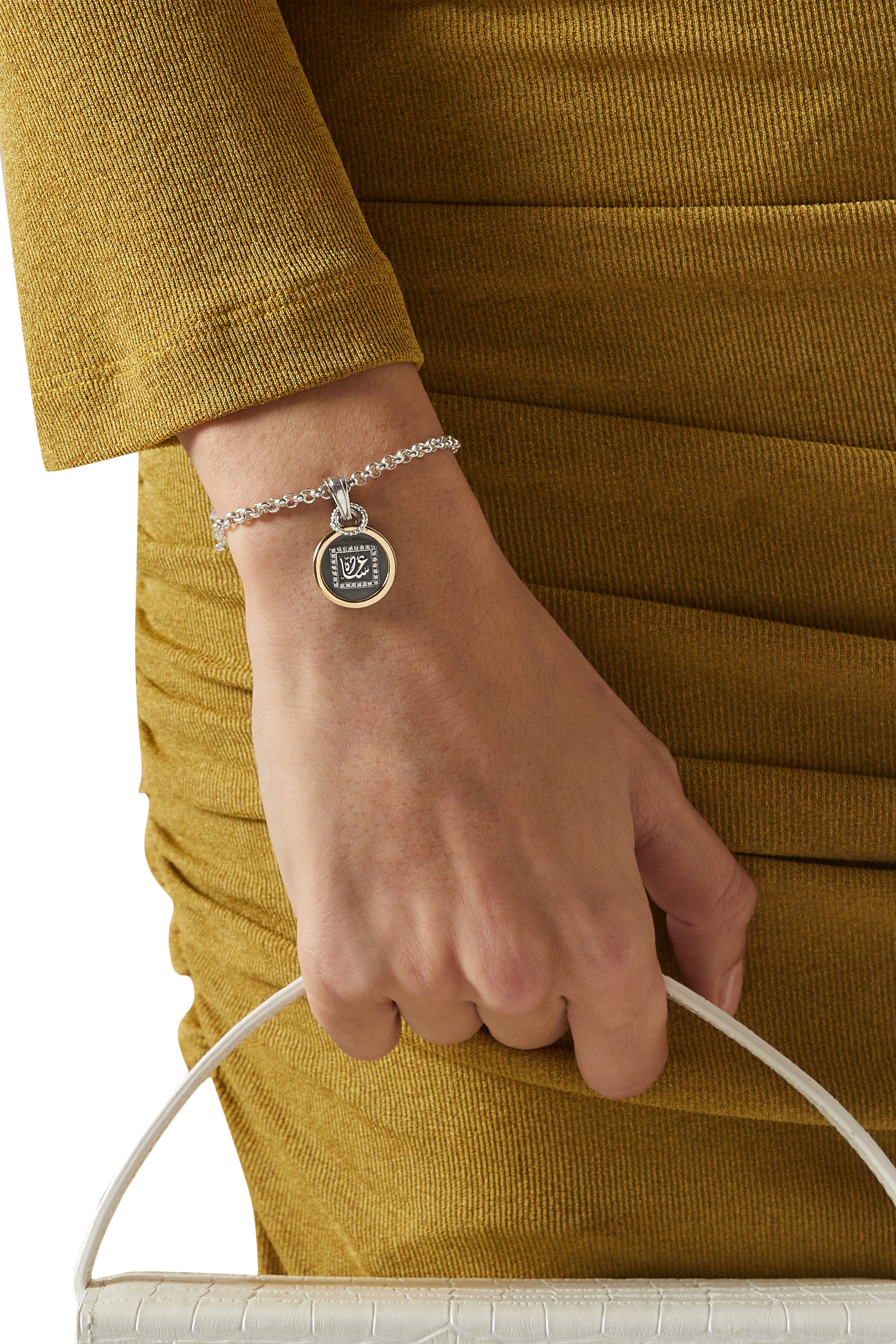 Happiness Charm Bracelet, Sterling Silver with 18k Gold & Diamond