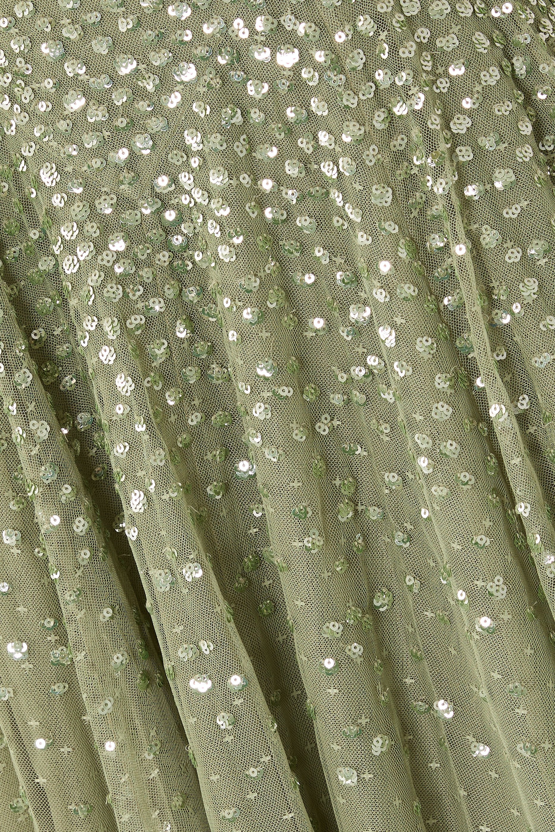 Dappled Sequin Cape Ankle Gown