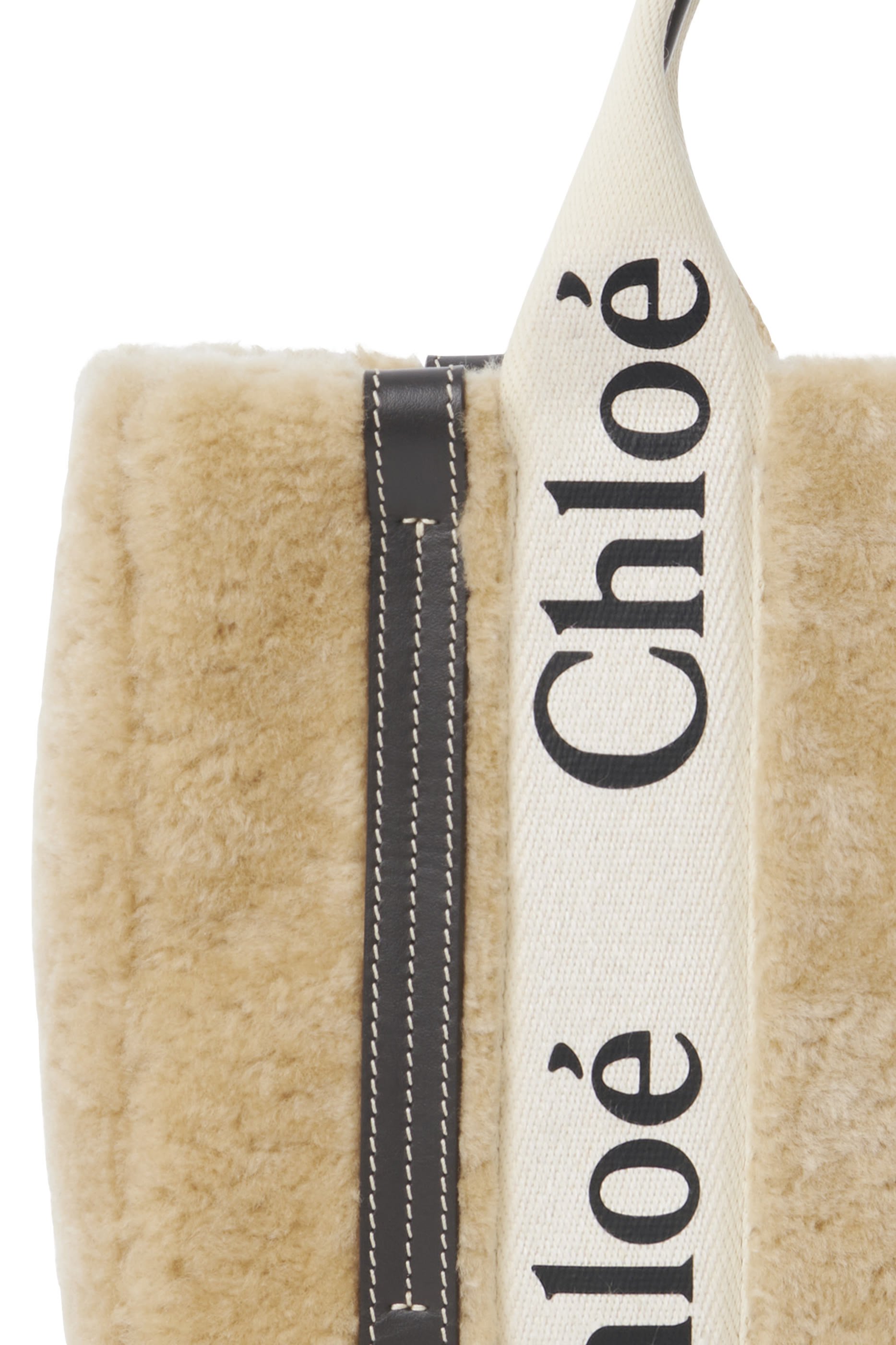 Small Woody Shearling Tote Bag