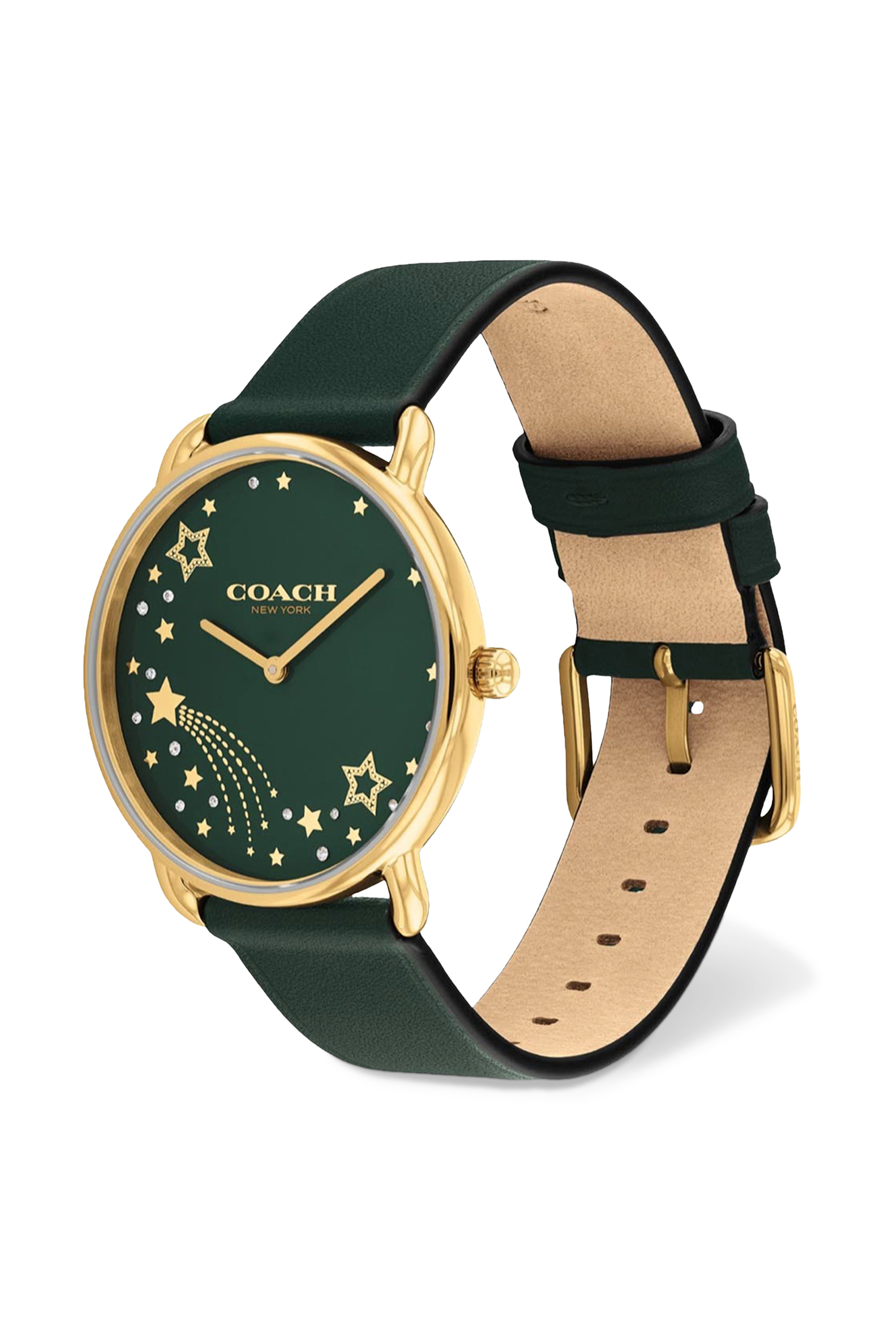Elliot 36 mm GP Case Grn Dial & Lthr Strap:Green :One Size
