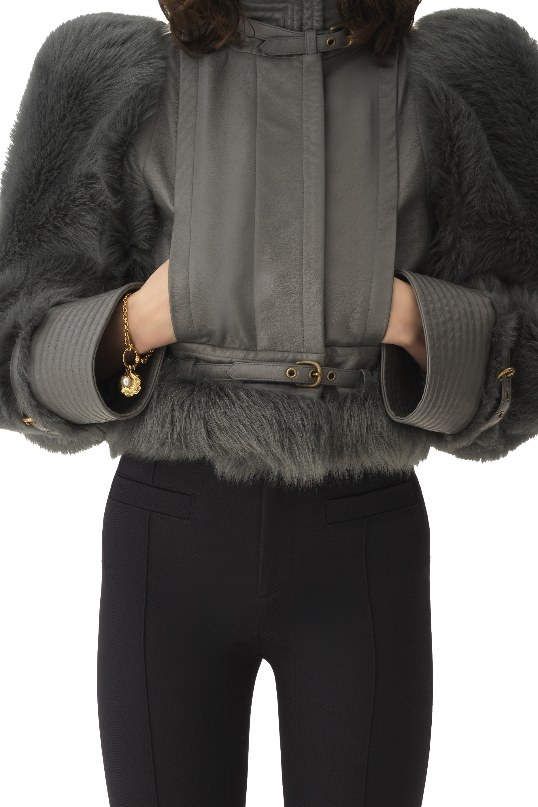 Flared Tailored Trousers in Wool Gabardine 