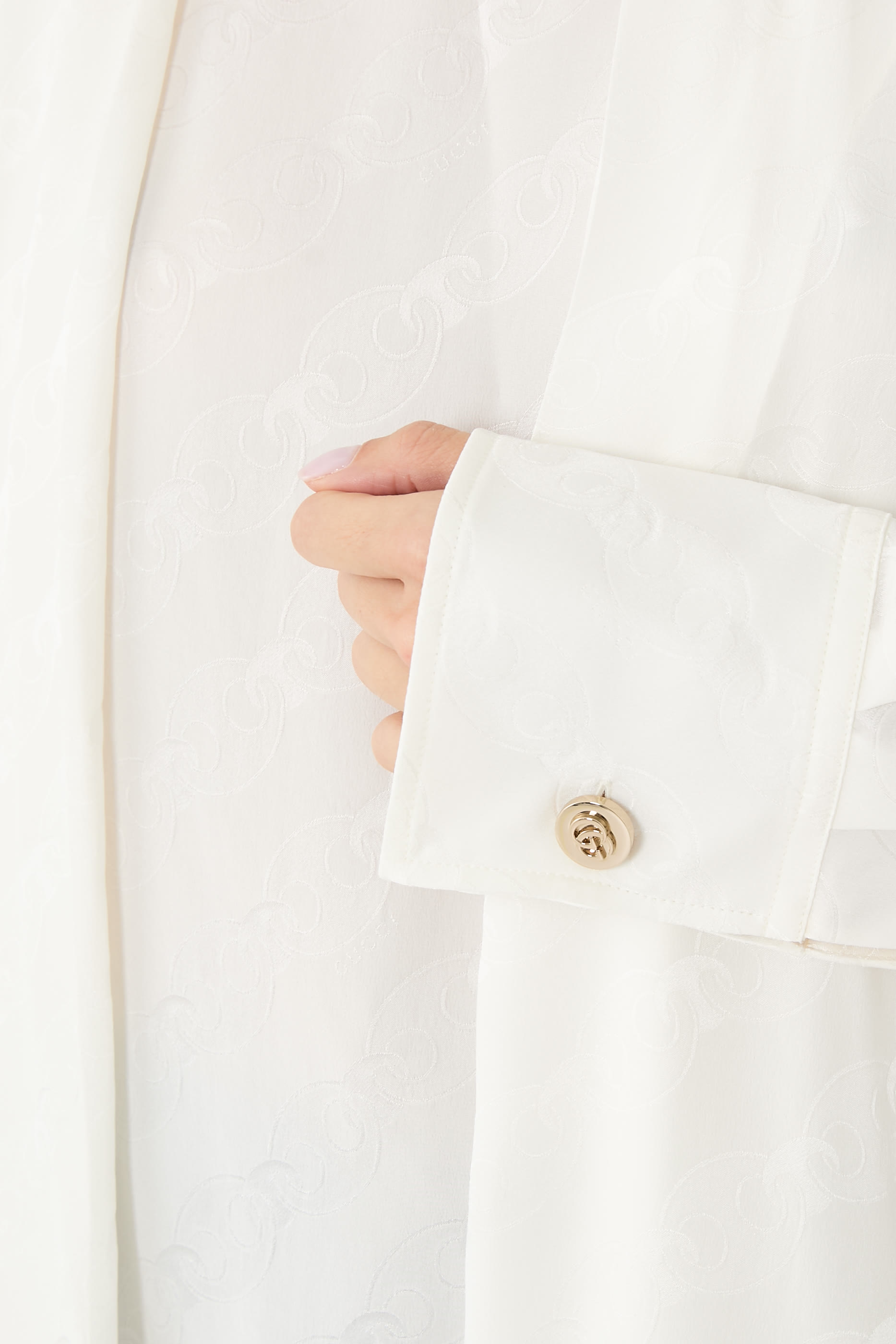 Marina Chain Silk Jacquard Top