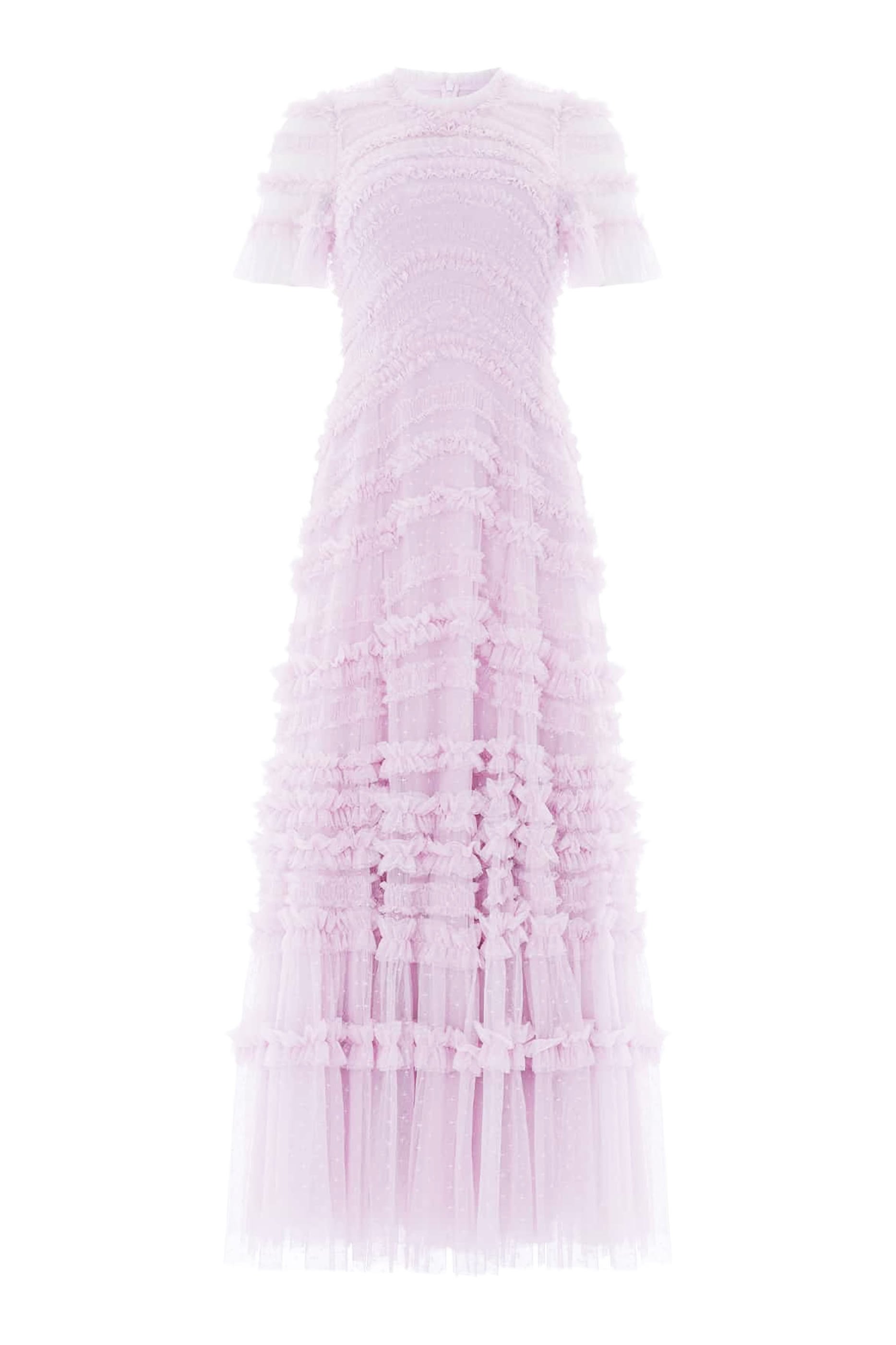 Amara Round Neck Ruffle Gown