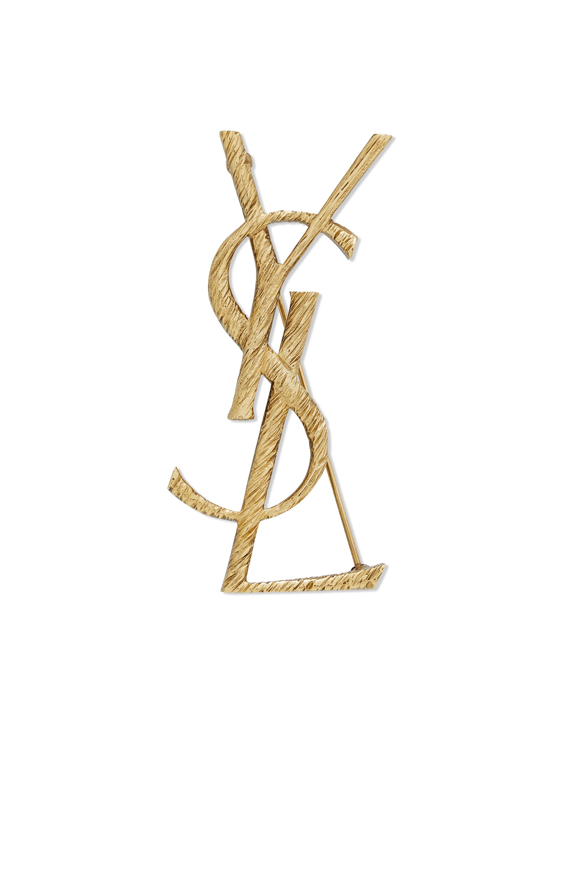 YSL Monogram Brooch